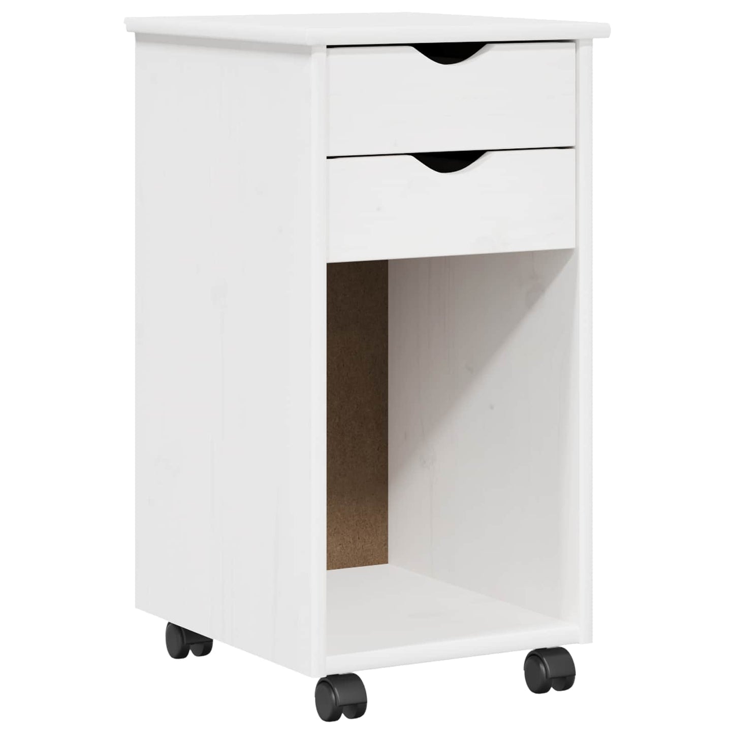 Rollschrank 34 x 39 x 65,5 cm Massives Kiefernholz Weiß