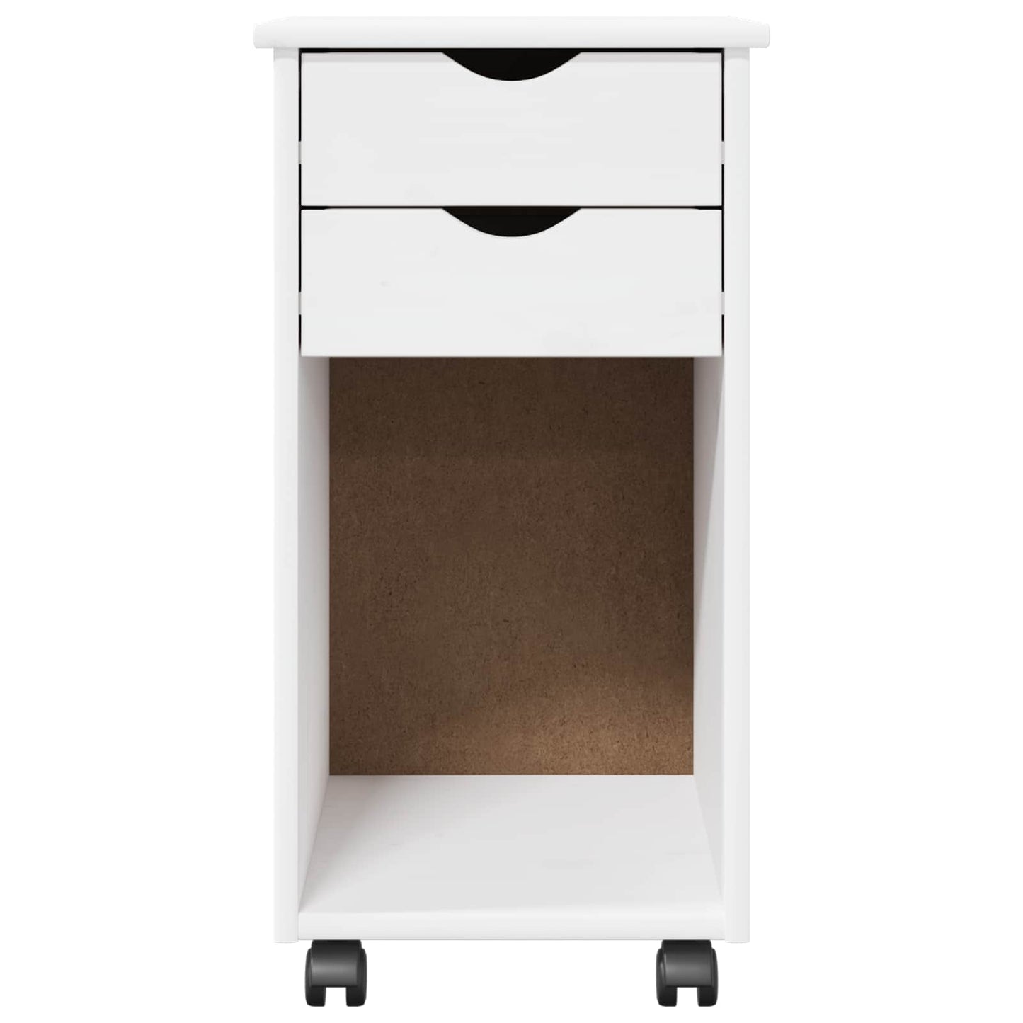 Rollschrank 34 x 39 x 65,5 cm Massives Kiefernholz Weiß