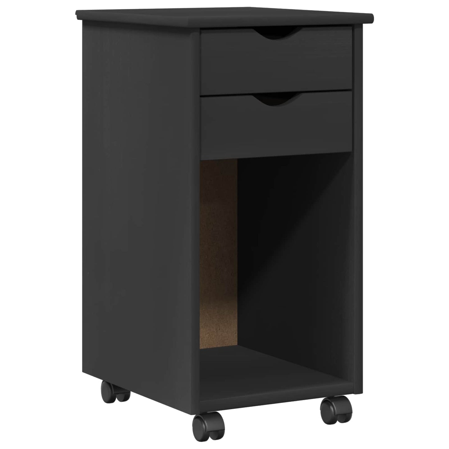 Rollschrank 34 x 39 x 65,5 cm Massives Kiefernholz Grau