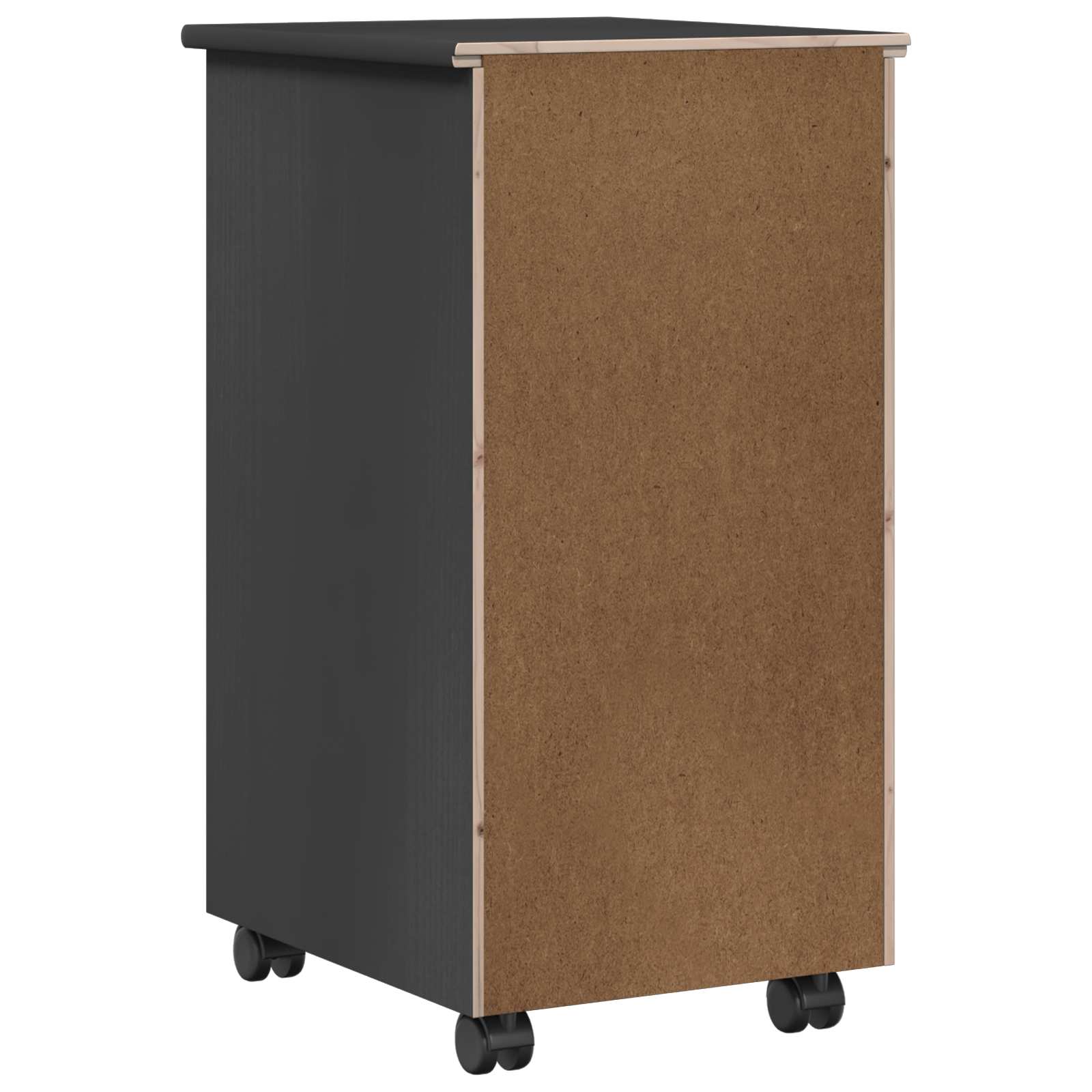 Rollschrank 34 x 39 x 65,5 cm Massives Kiefernholz Grau