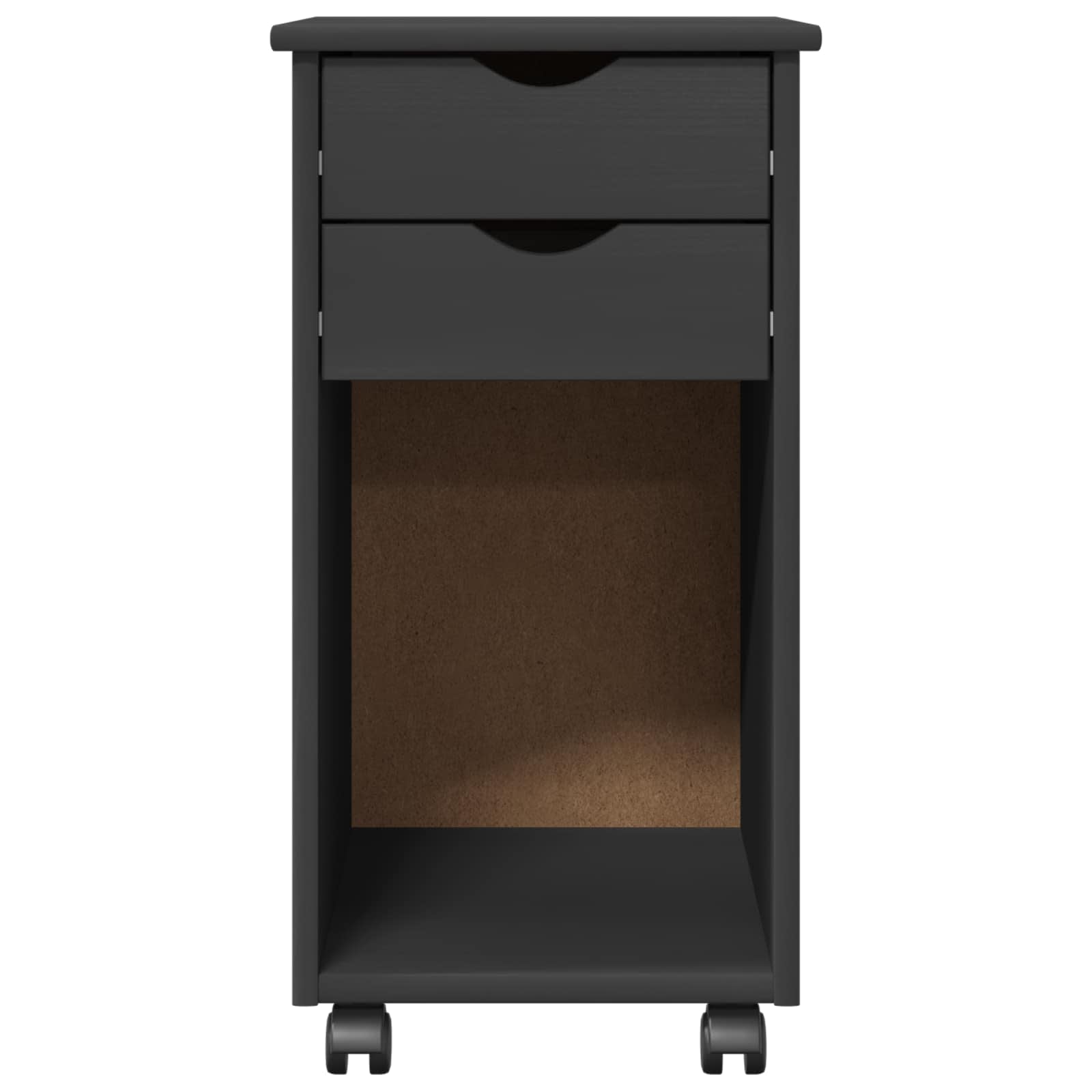 Rollschrank 34 x 39 x 65,5 cm Massives Kiefernholz Grau