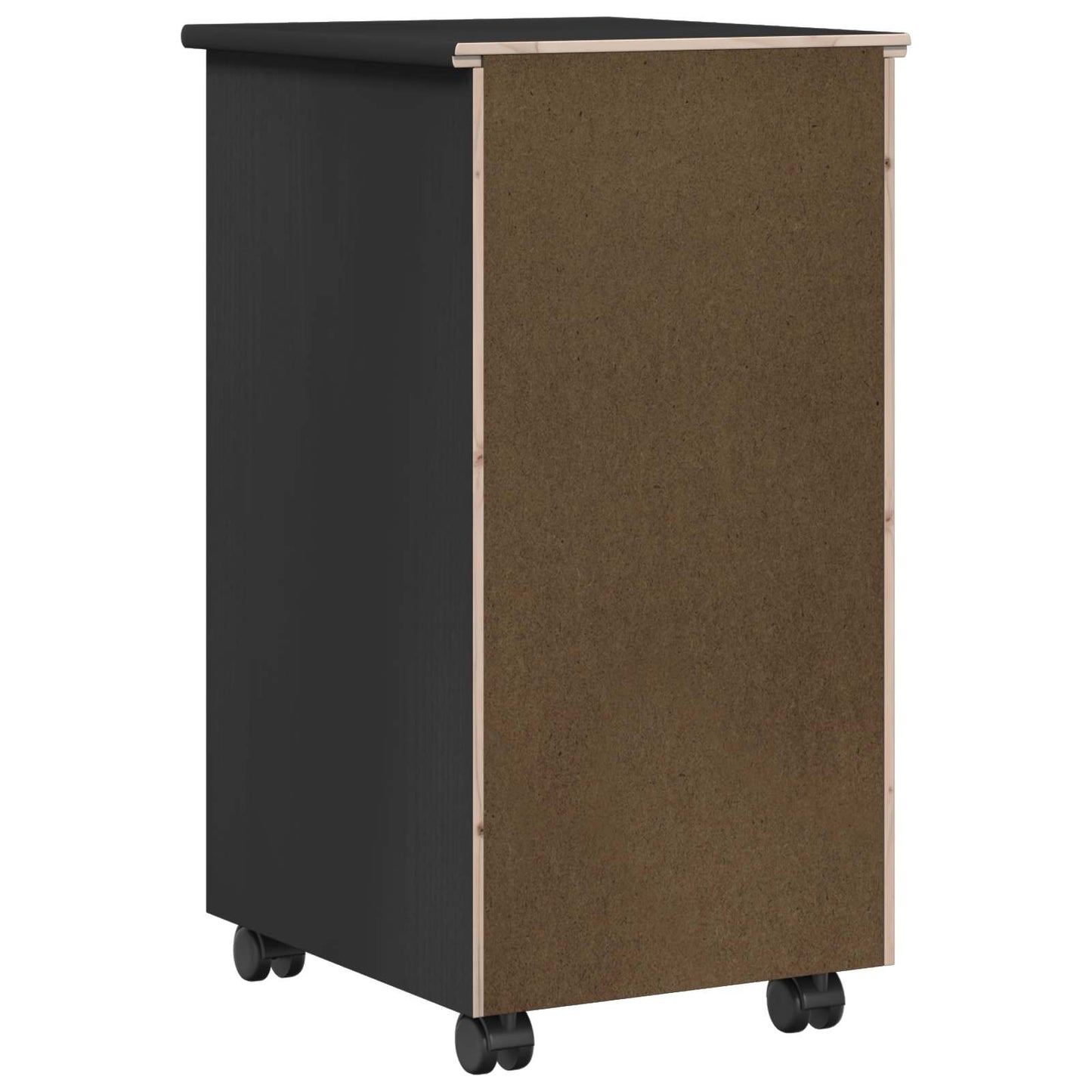 Rollschrank 34 x 39 x 65,5 cm Massives Kiefernholz Schwarz