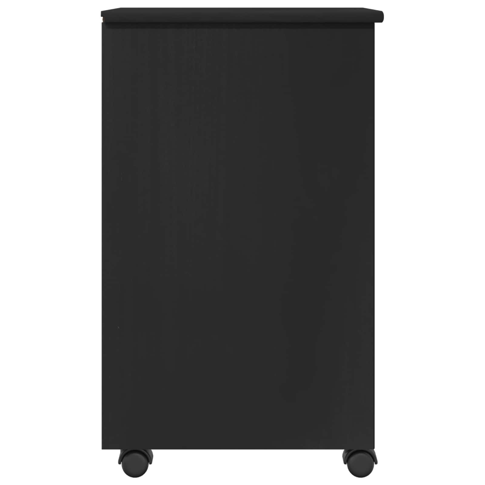 Rollschrank 34 x 39 x 65,5 cm Massives Kiefernholz Schwarz