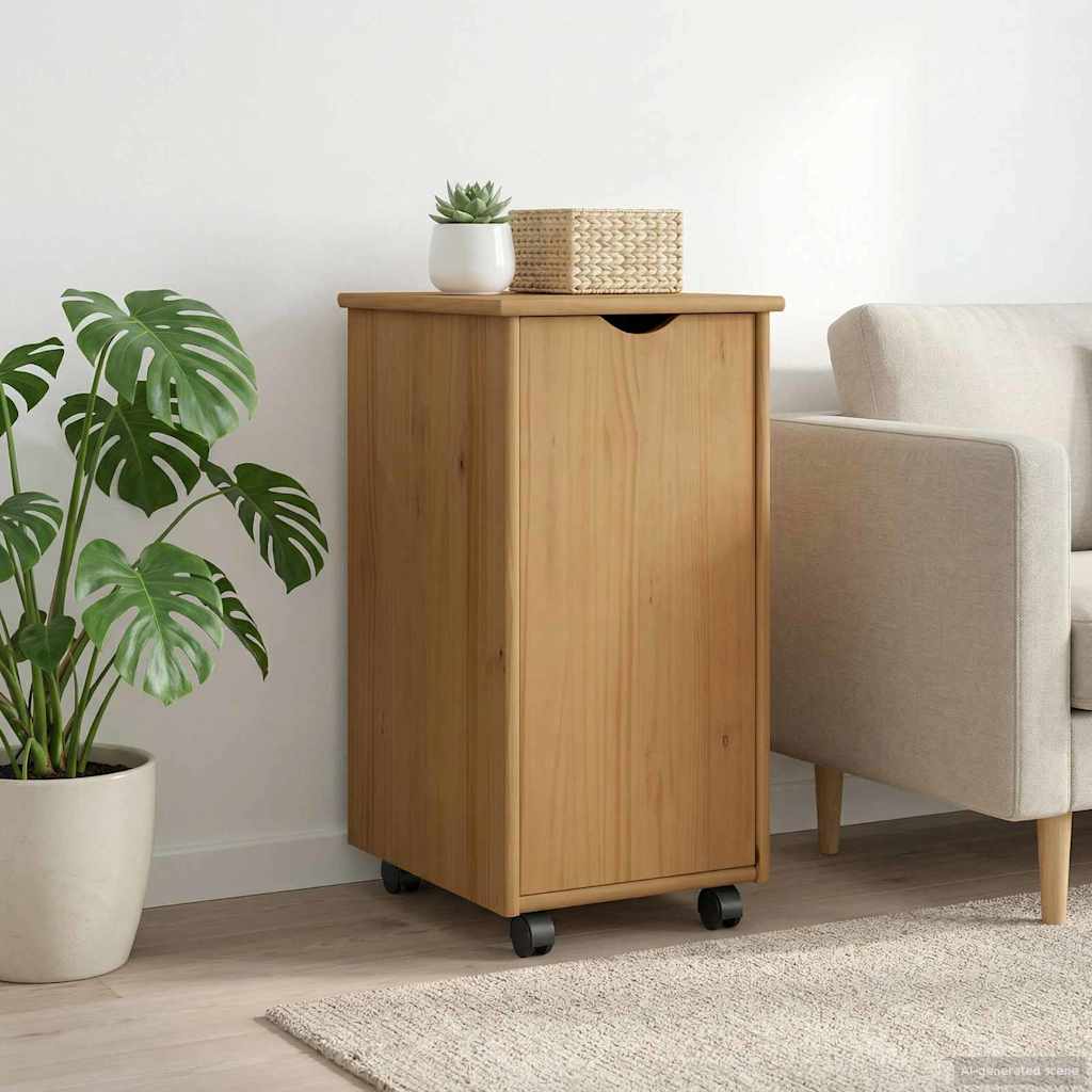 Rollschrank Honigbraun 34 x 39 x 65,5 cm Massivholz Kiefer