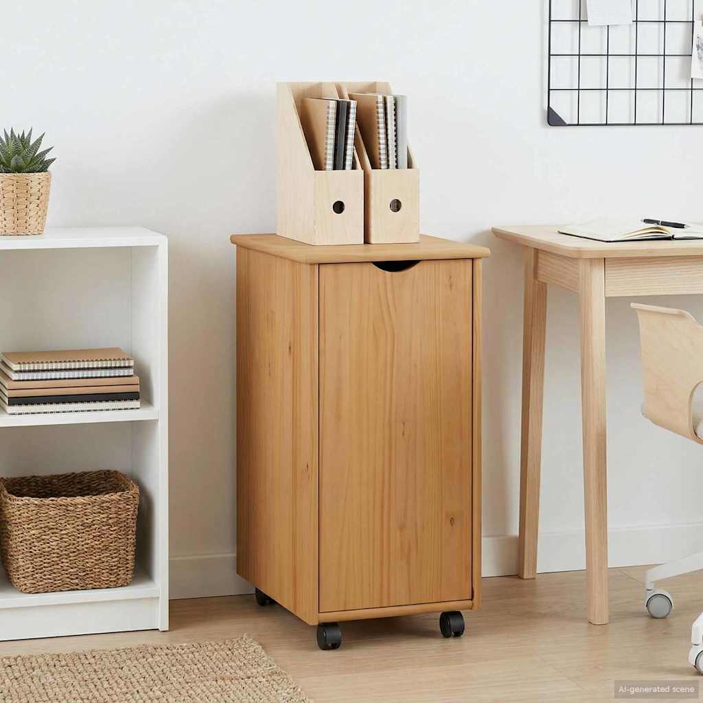 Rollschrank Honigbraun 34 x 39 x 65,5 cm Massivholz Kiefer