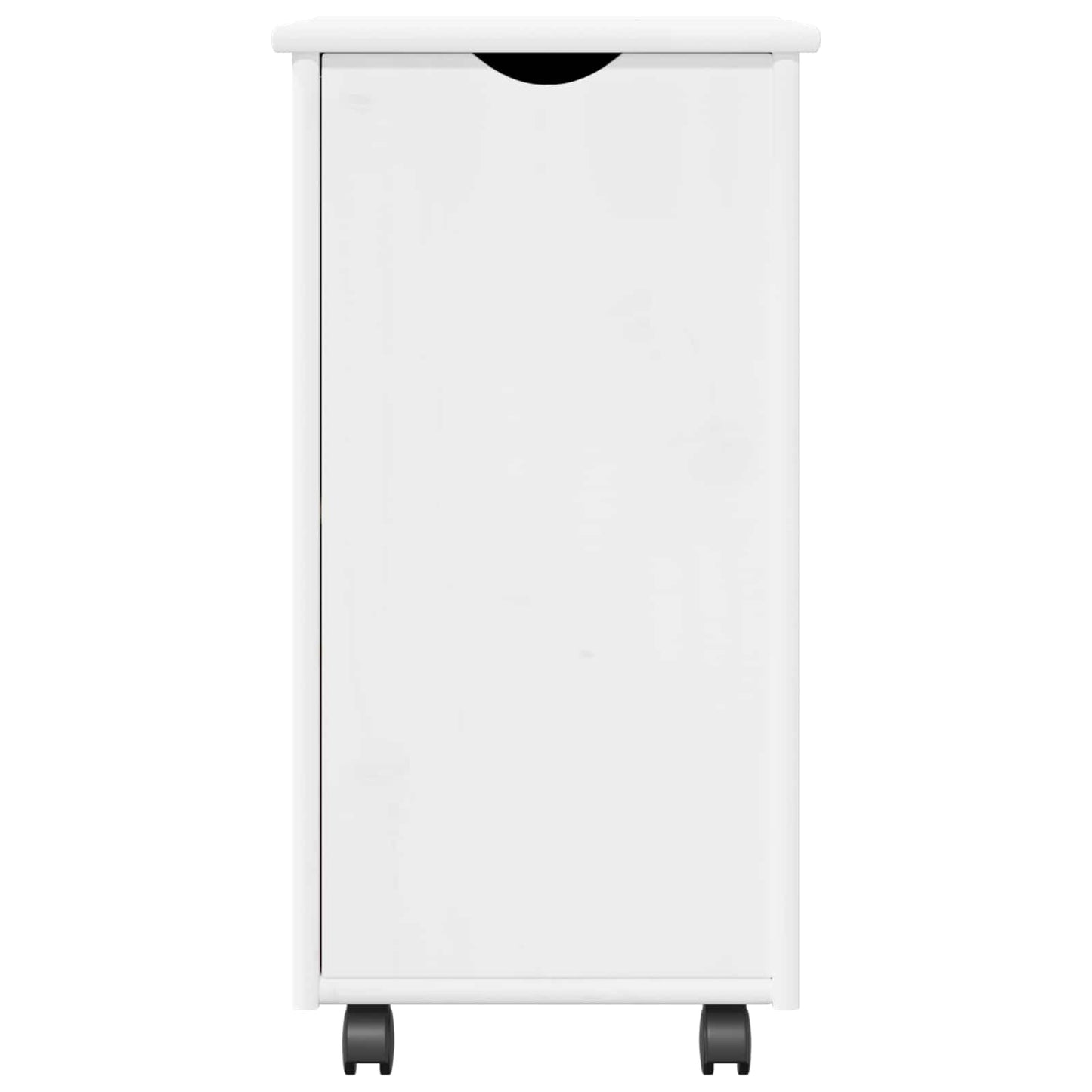 Rollschrank Mit Rad Weiß 34 x 39 x 65,5 cm Massivholz Kiefer
