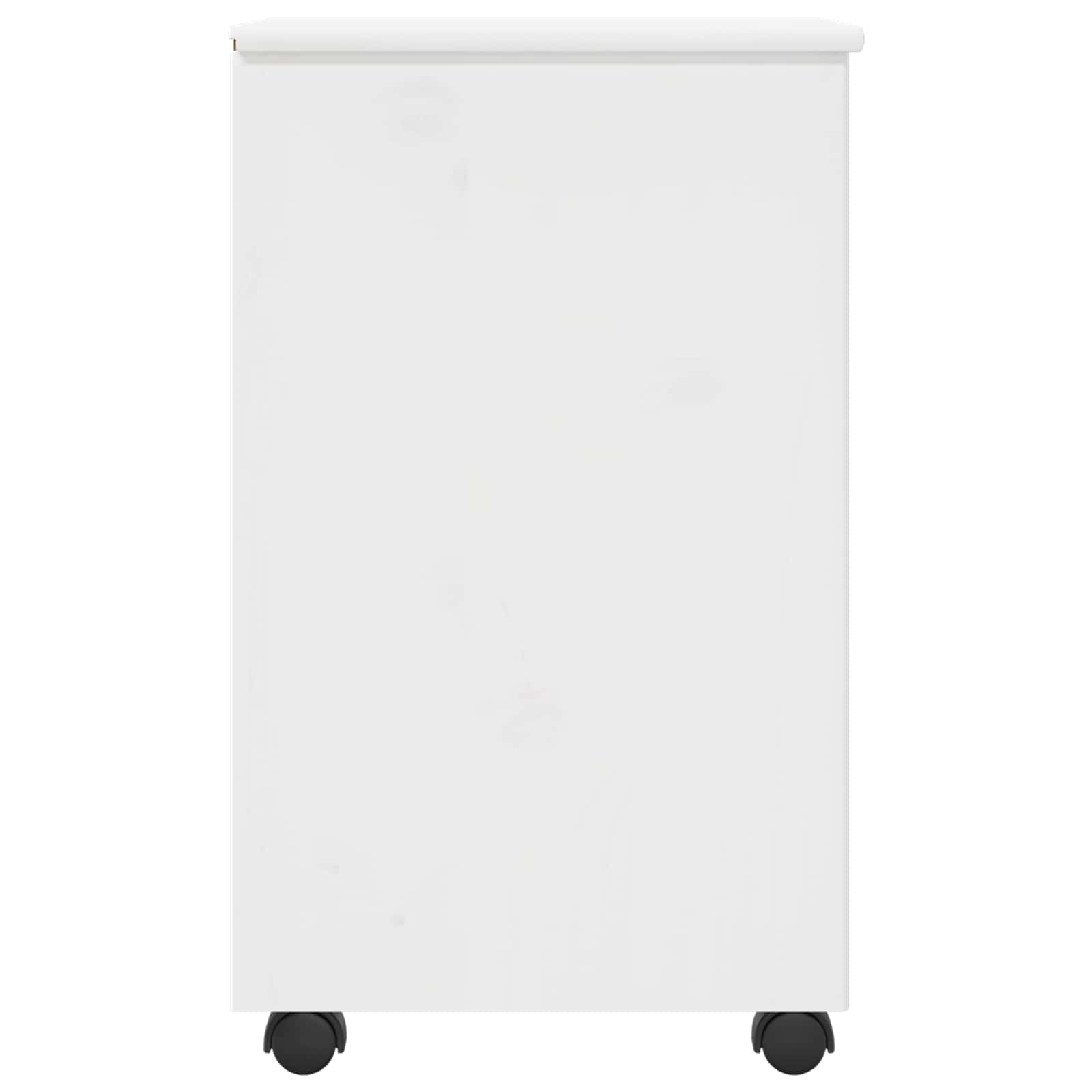 Rollschrank Mit Rad Weiß 34 x 39 x 65,5 cm Massivholz Kiefer