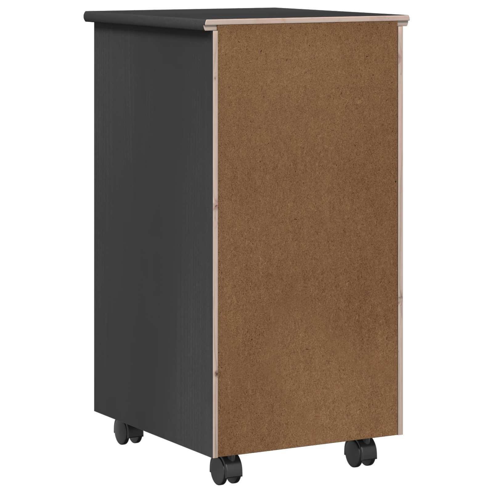 Rollschrank Mit Rad Grau 34 x 39 x 65,5 cm Massivholz Kiefer