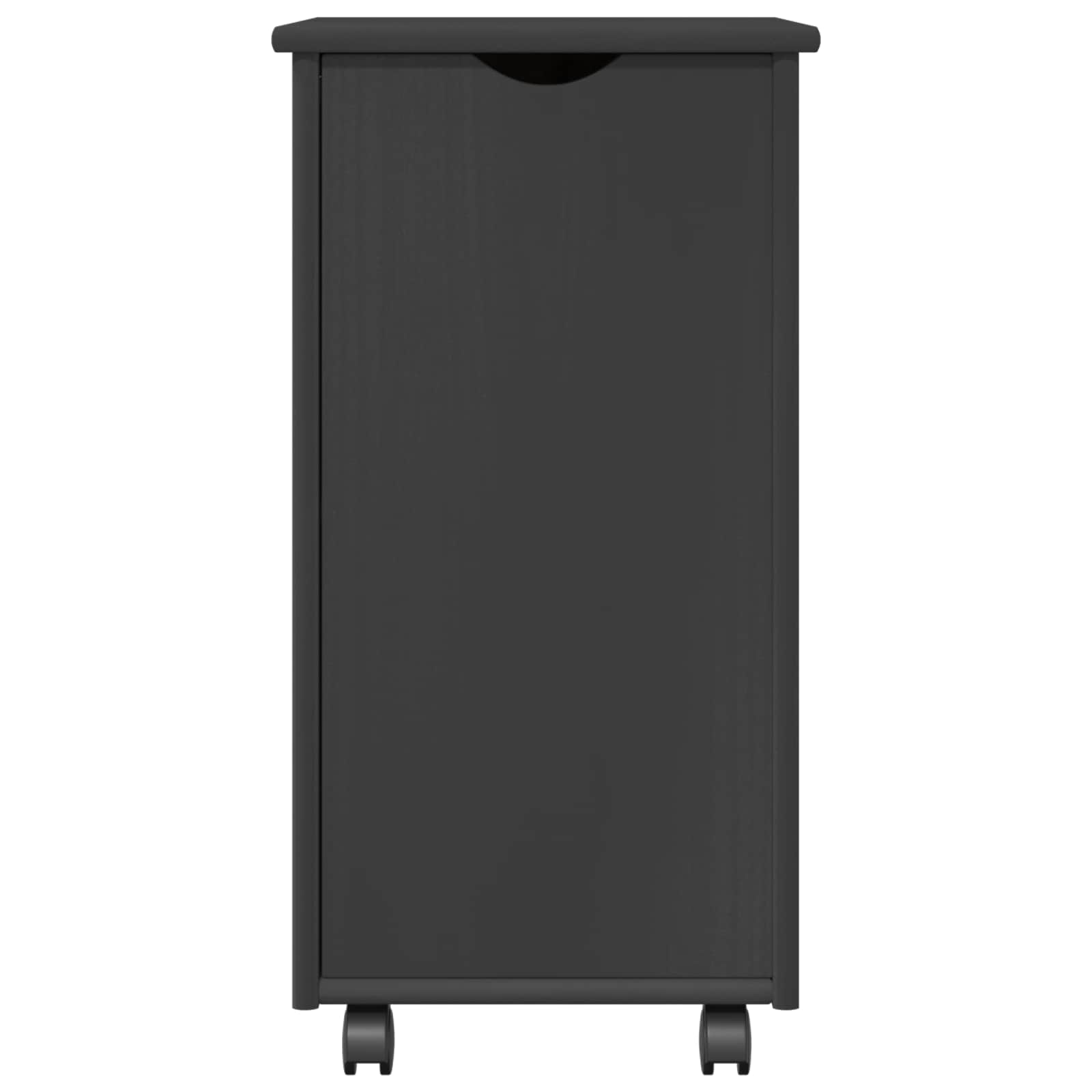 Rollschrank Mit Rad Grau 34 x 39 x 65,5 cm Massivholz Kiefer