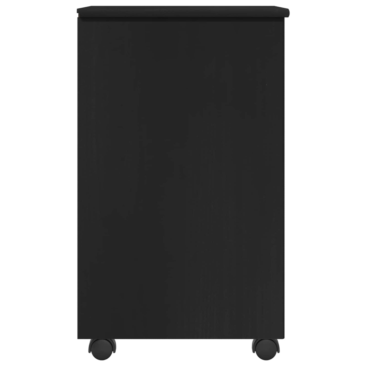 Rollschrank Mit Rad Schwarz 34 x 39 x 65,5 cm Massivholz Kiefer