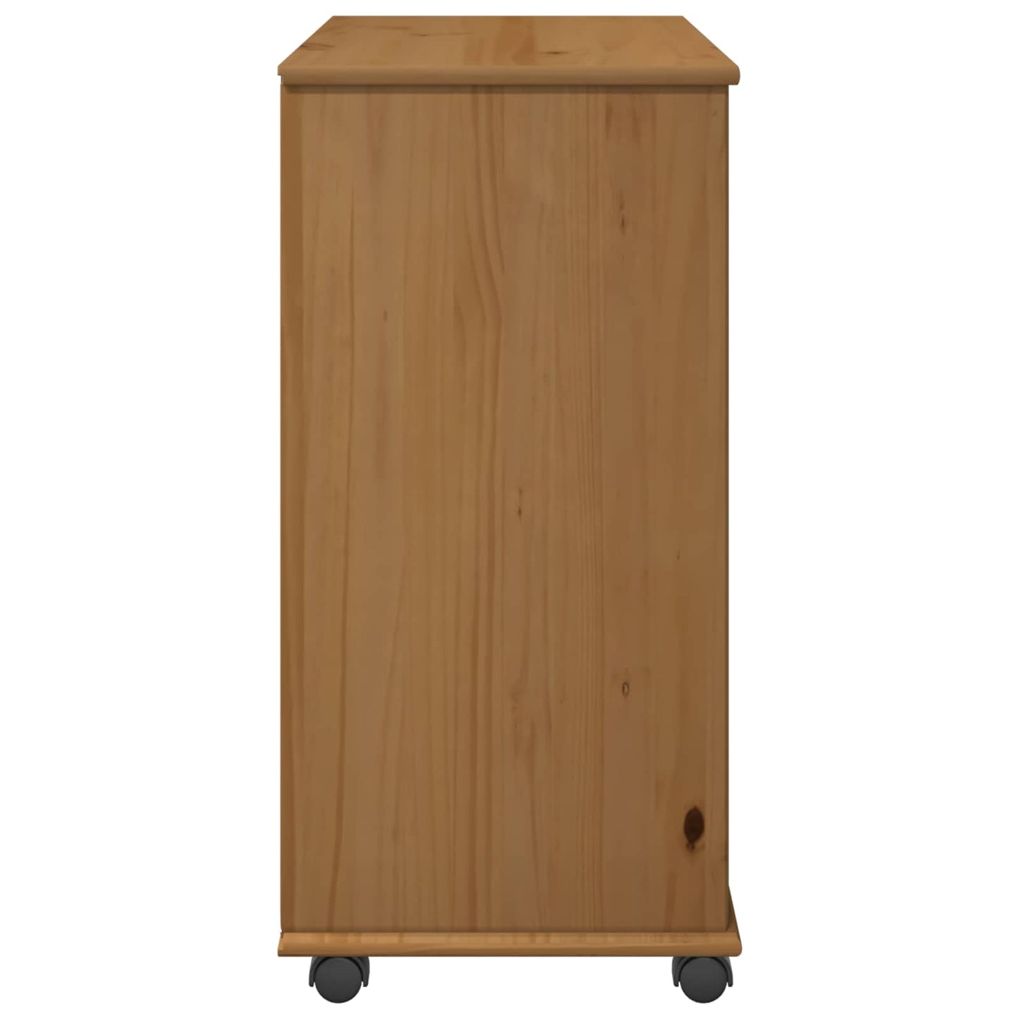 Rollschrank 63,5 x 39 x 79 cm Massivholz Kiefer Honigbraun