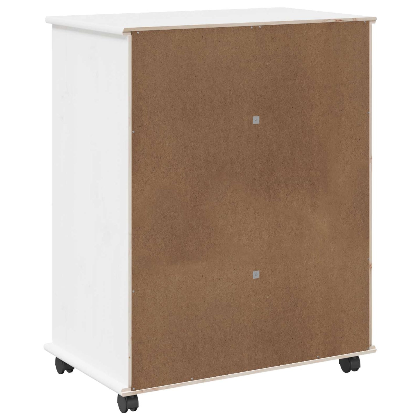 Rollschrank 63,5 x 39 x 79 cm Massivholz Kiefer Weiß