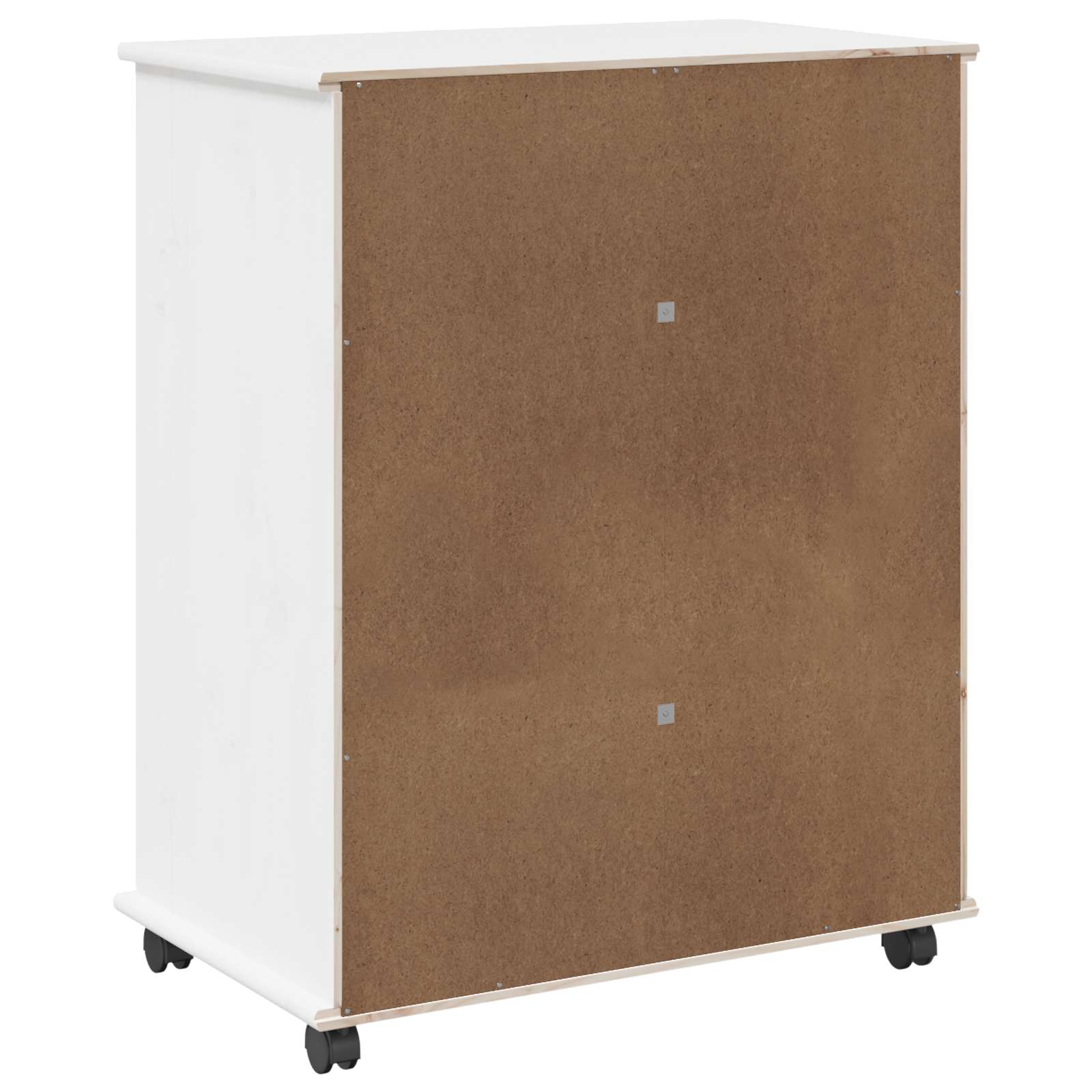 Rollschrank 63,5 x 39 x 79 cm Massivholz Kiefer Weiß