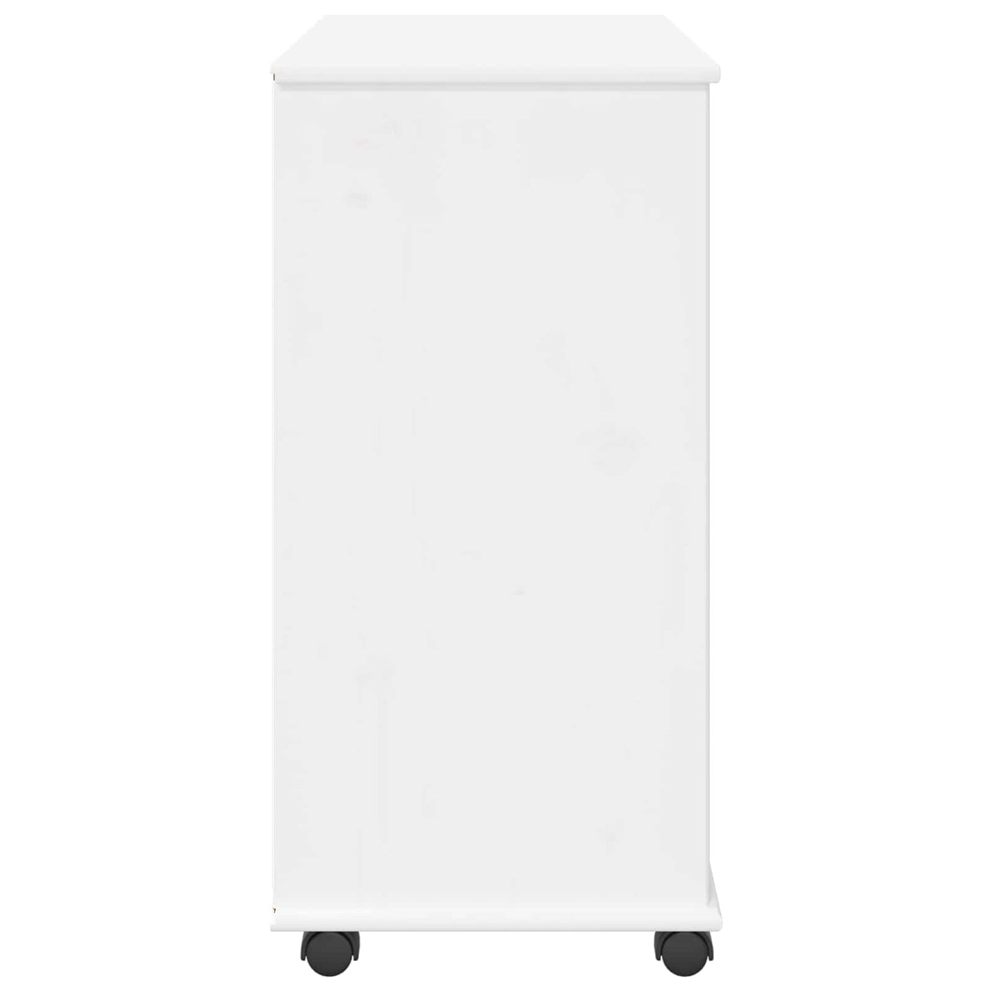 Rollschrank 63,5 x 39 x 79 cm Massivholz Kiefer Weiß