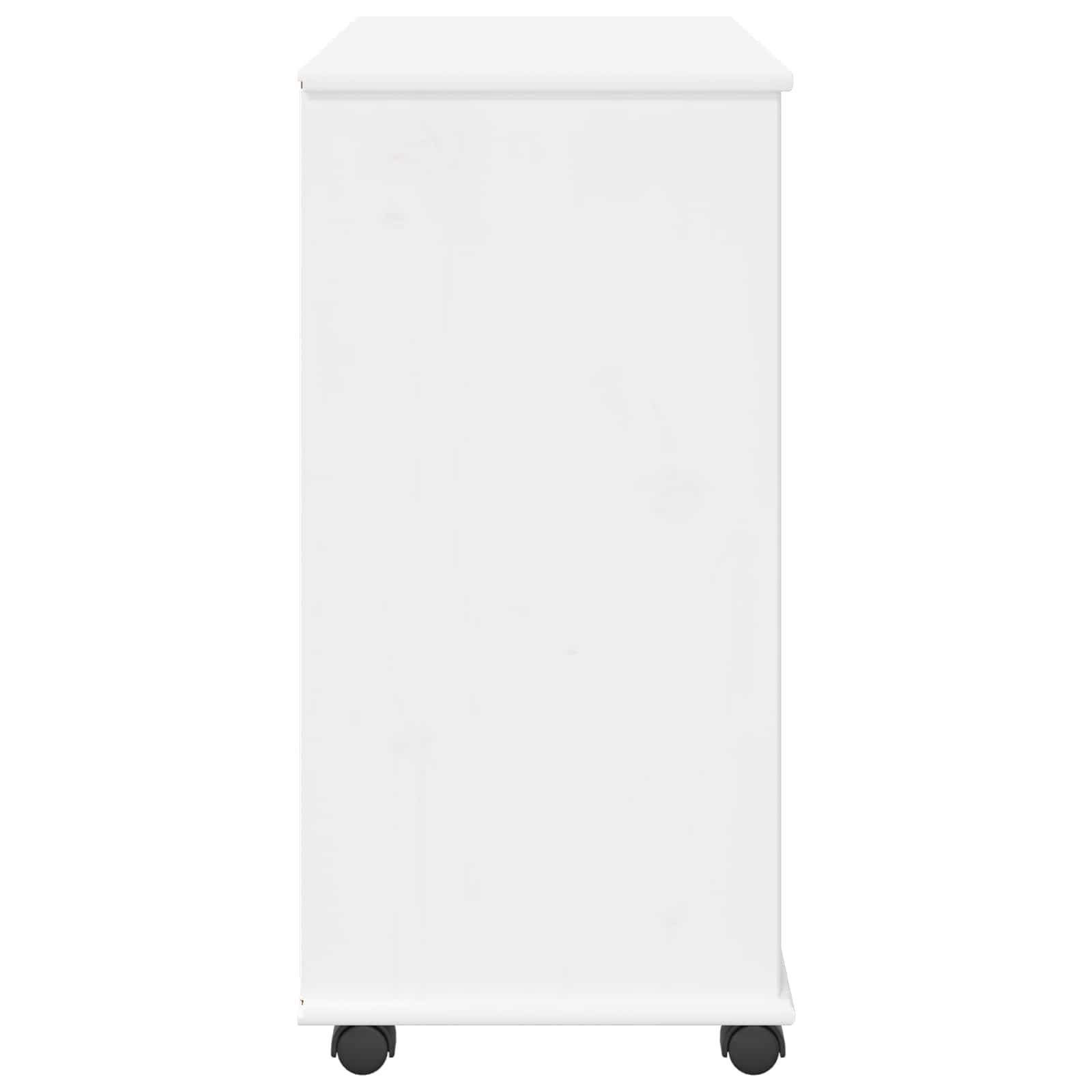 Rollschrank 63,5 x 39 x 79 cm Massivholz Kiefer Weiß