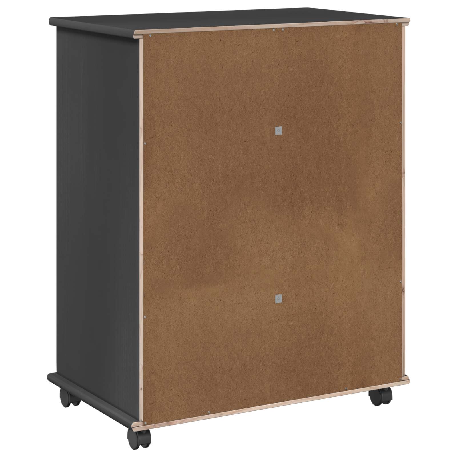 Rollschrank 63,5 x 39 x 79 cm Massivholz Kiefer Grau