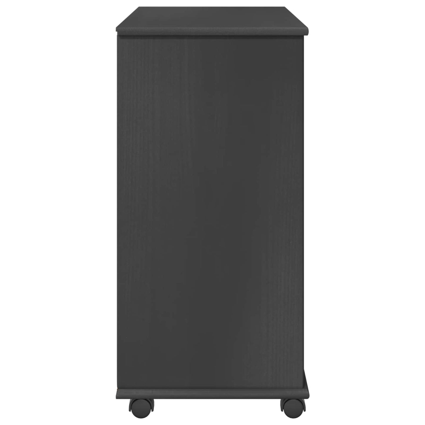 Rollschrank 63,5 x 39 x 79 cm Massivholz Kiefer Grau