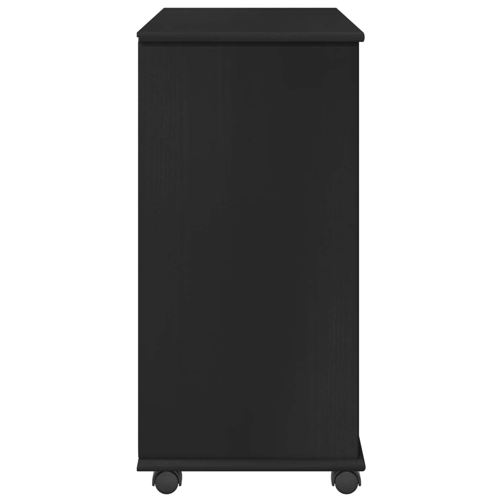 Rollschrank 63,5 x 39 x 79 cm Massivholz Kiefer Schwarz
