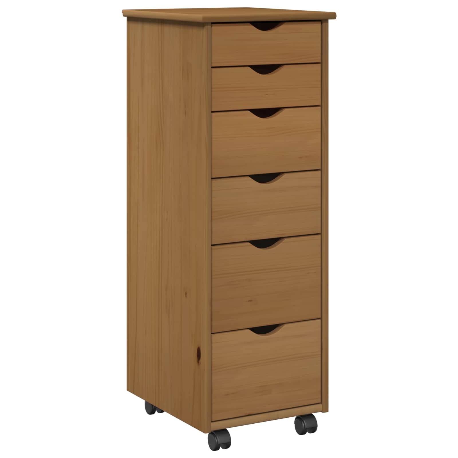 Rollschrank 34 x 39 x 93,5 cm Massivholz Kiefer Honigbraun