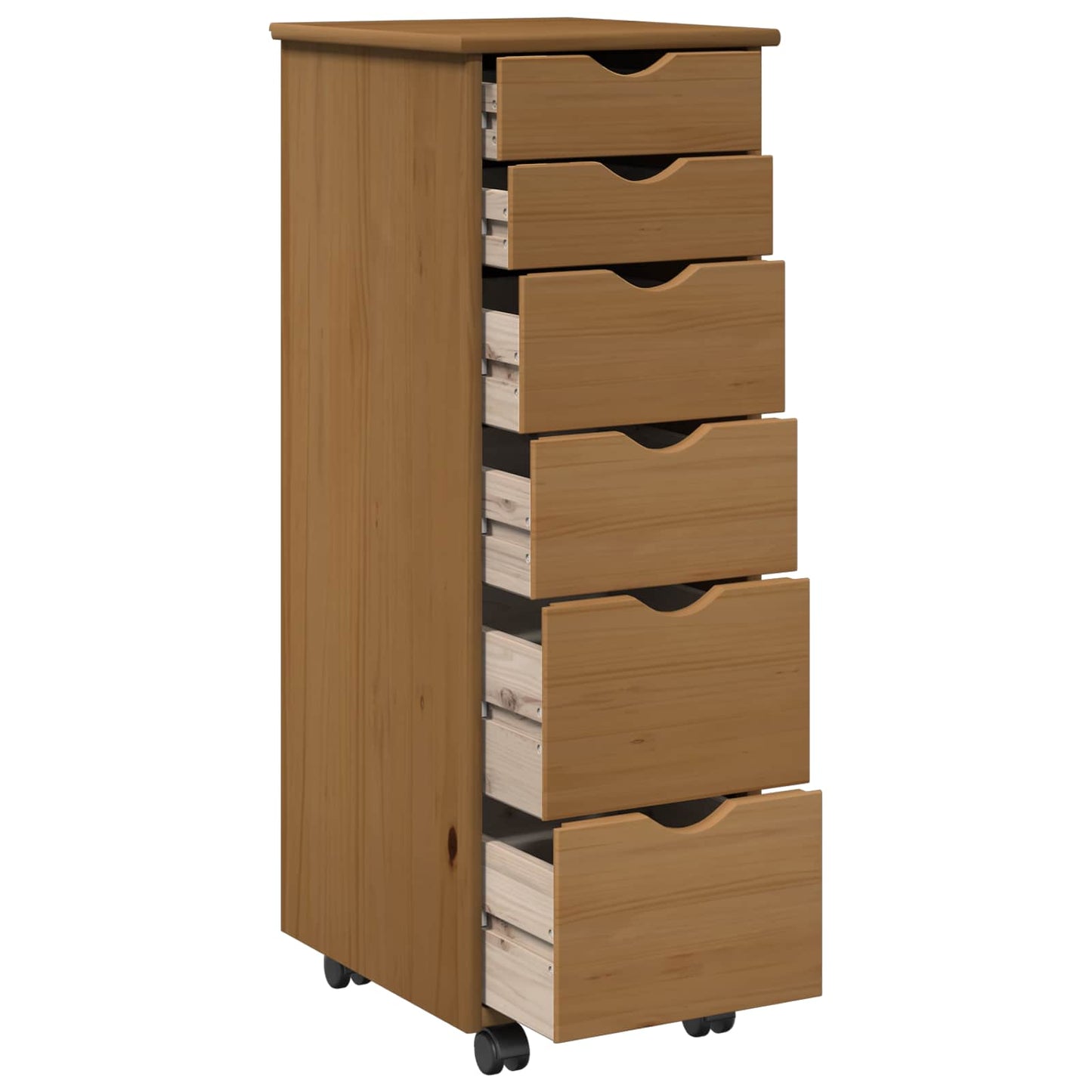 Rollschrank 34 x 39 x 93,5 cm Massivholz Kiefer Honigbraun