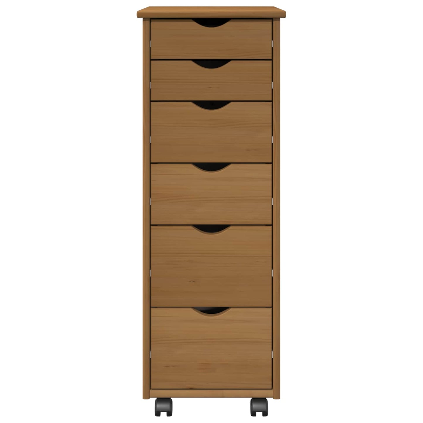 Rollschrank 34 x 39 x 93,5 cm Massivholz Kiefer Honigbraun