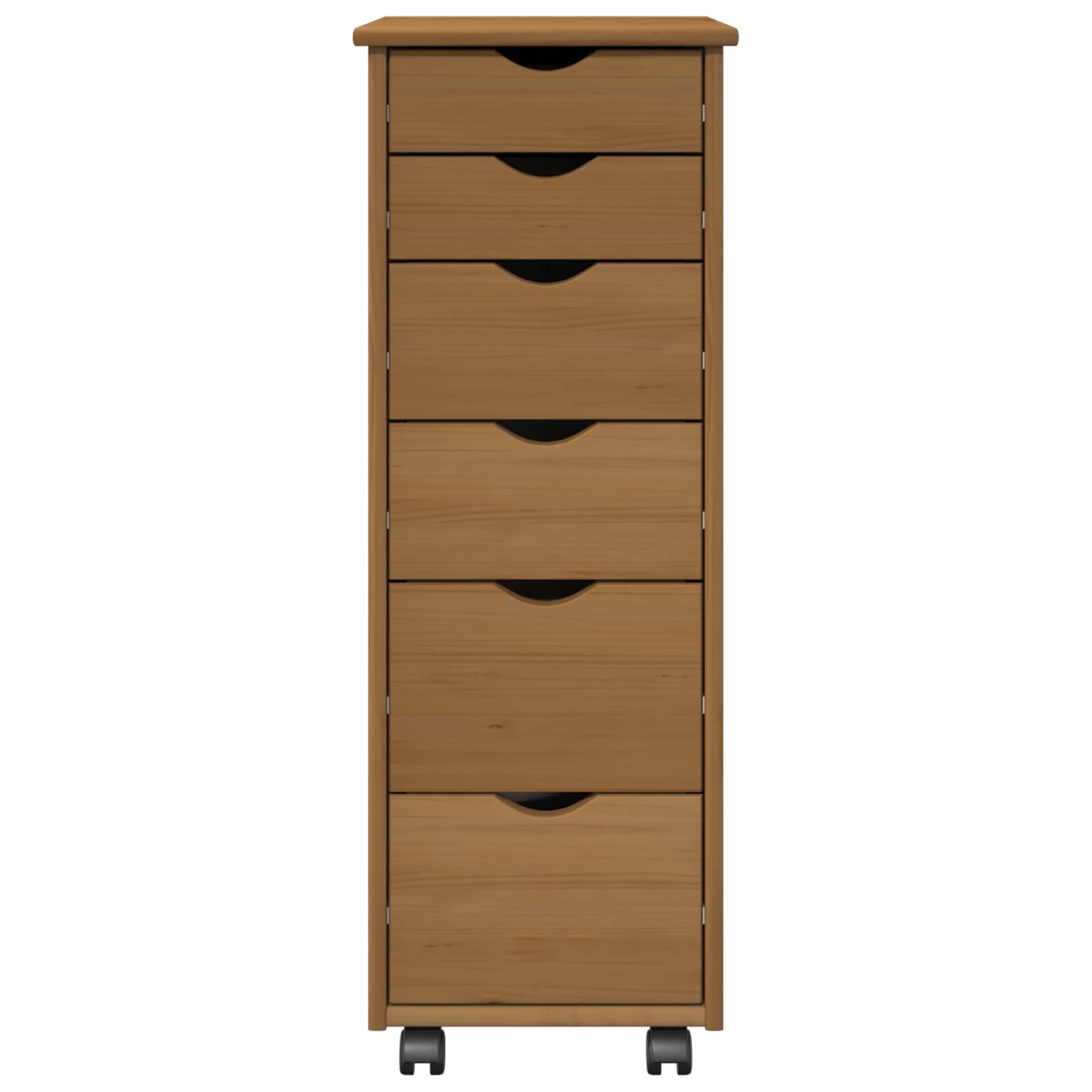 Rollschrank 34 x 39 x 93,5 cm Massivholz Kiefer Honigbraun