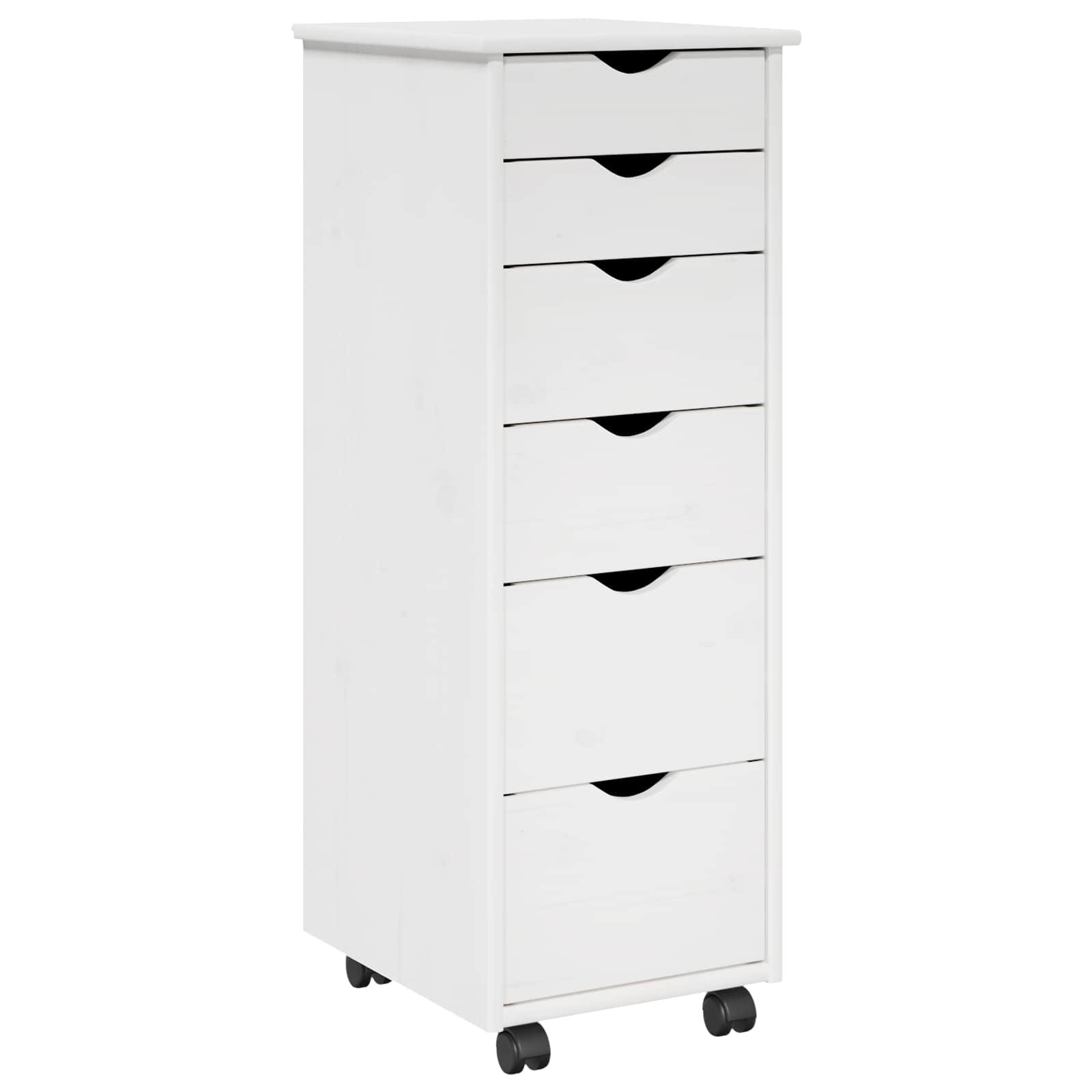 Rollschrank 34 x 39 x 93,5 cm Massivholz Kiefer Weiß