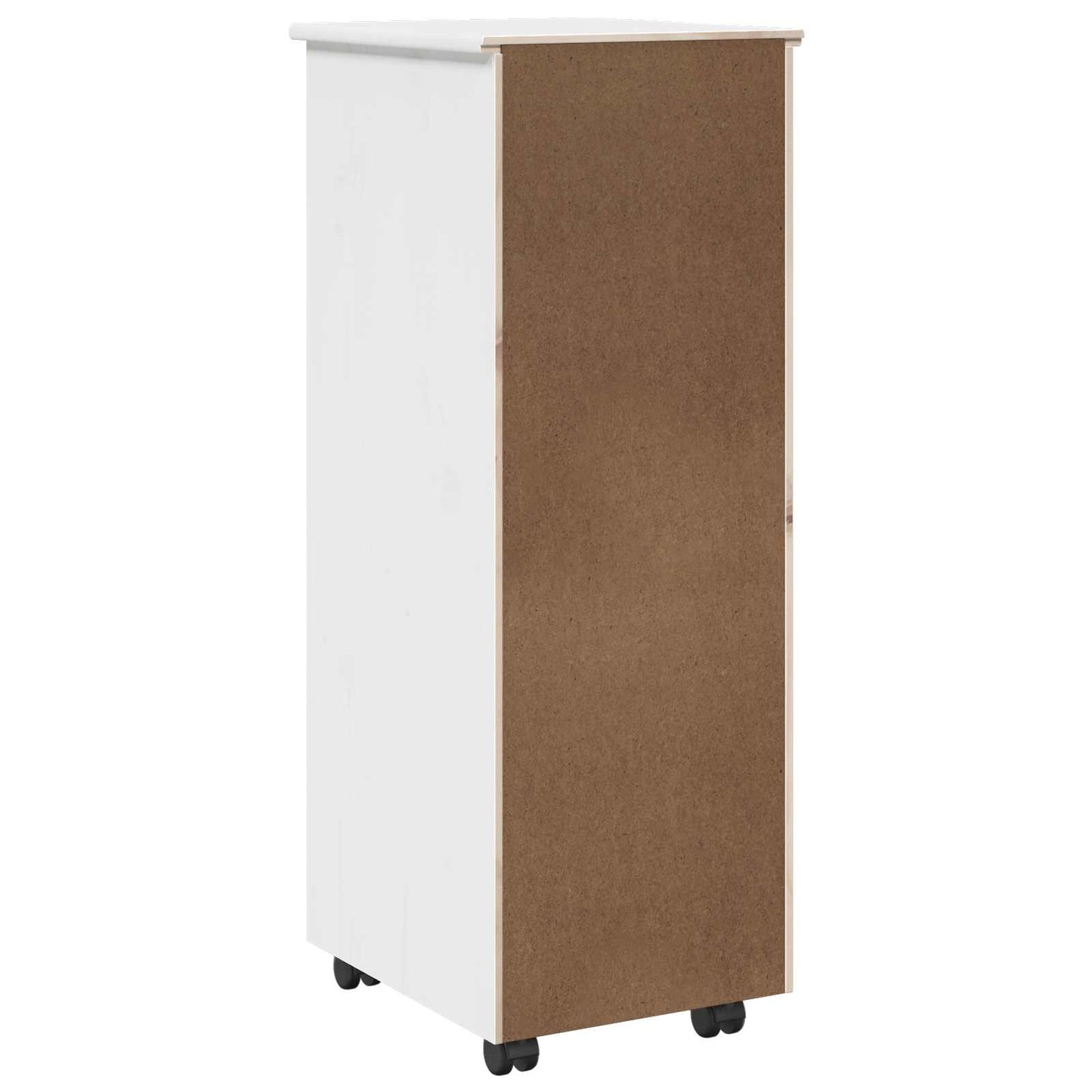 Rollschrank 34 x 39 x 93,5 cm Massivholz Kiefer Weiß