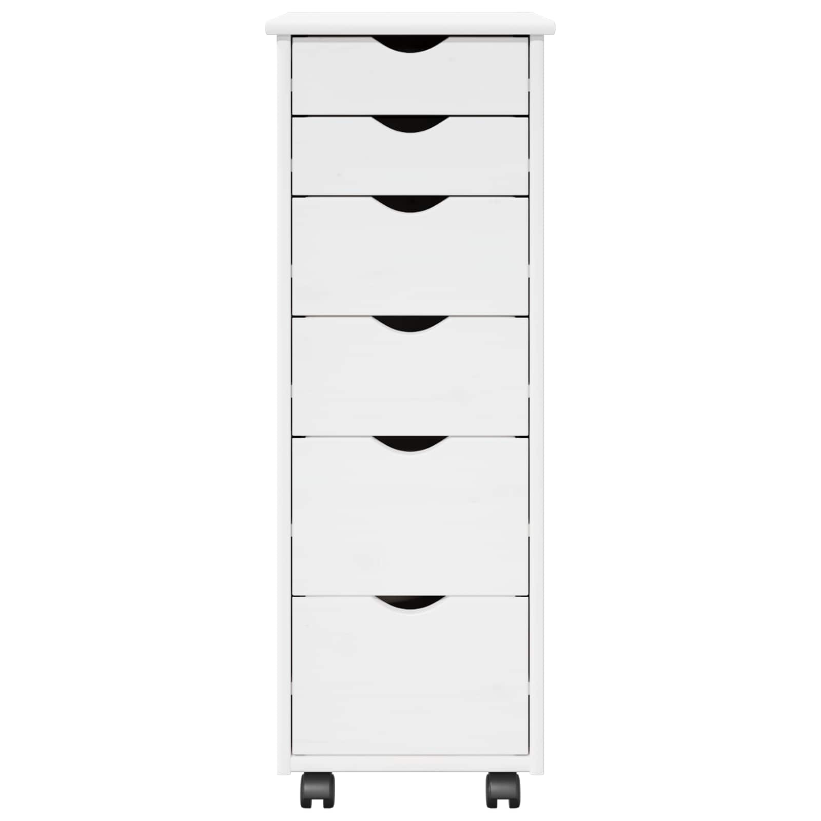 Rollschrank 34 x 39 x 93,5 cm Massivholz Kiefer Weiß