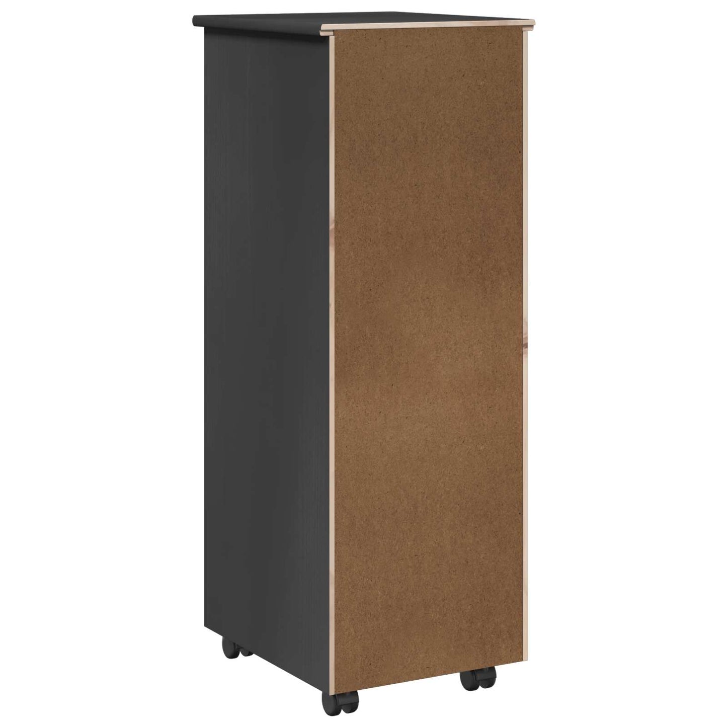 Rollschrank 34 x 39 x 93,5 cm Massivholz Kiefer Grau