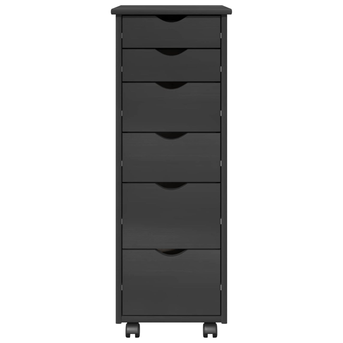 Rollschrank 34 x 39 x 93,5 cm Massivholz Kiefer Grau