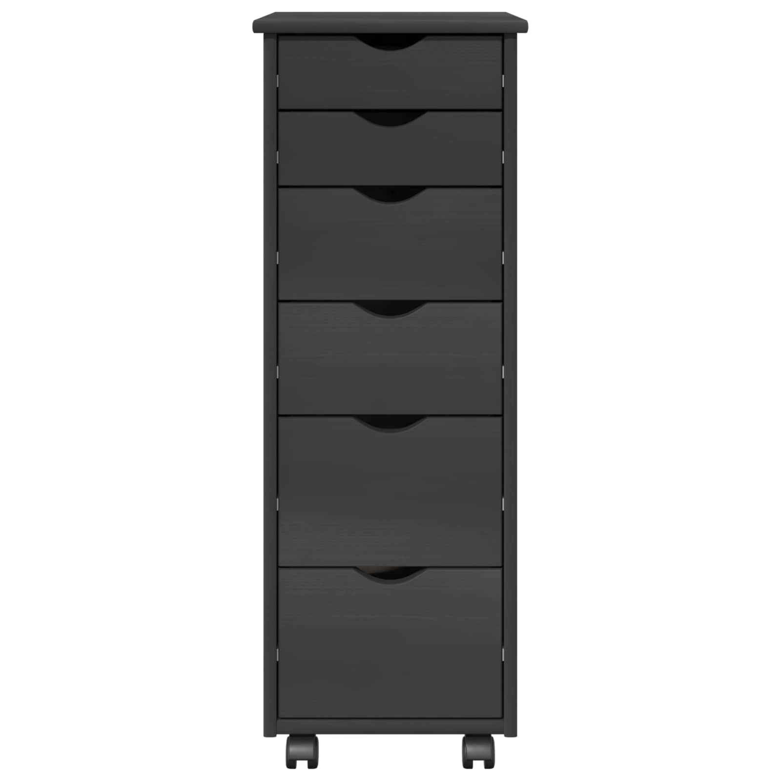 Rollschrank 34 x 39 x 93,5 cm Massivholz Kiefer Grau