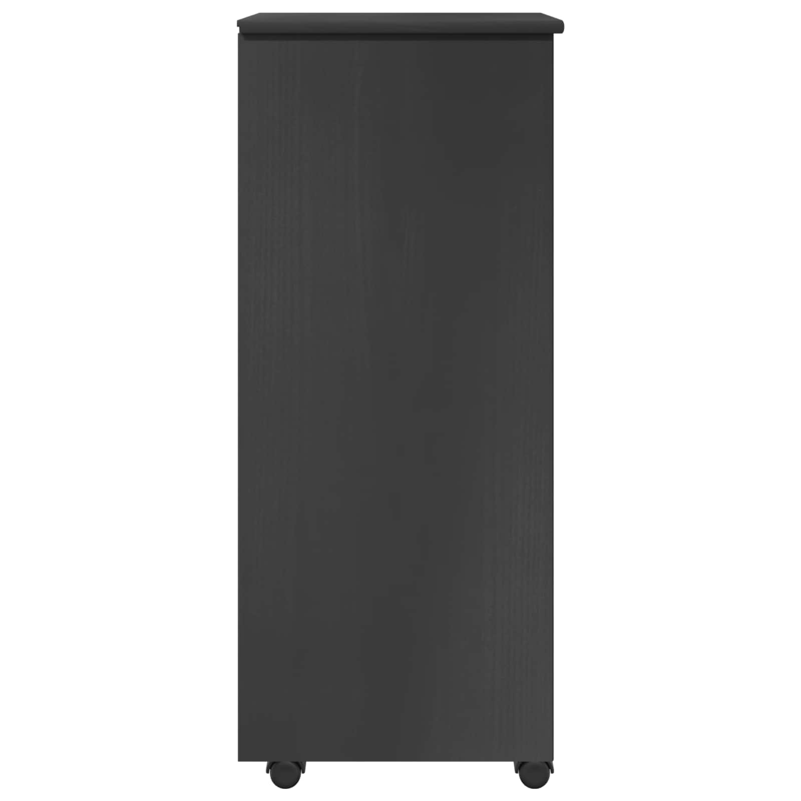 Rollschrank 34 x 39 x 93,5 cm Massivholz Kiefer Grau