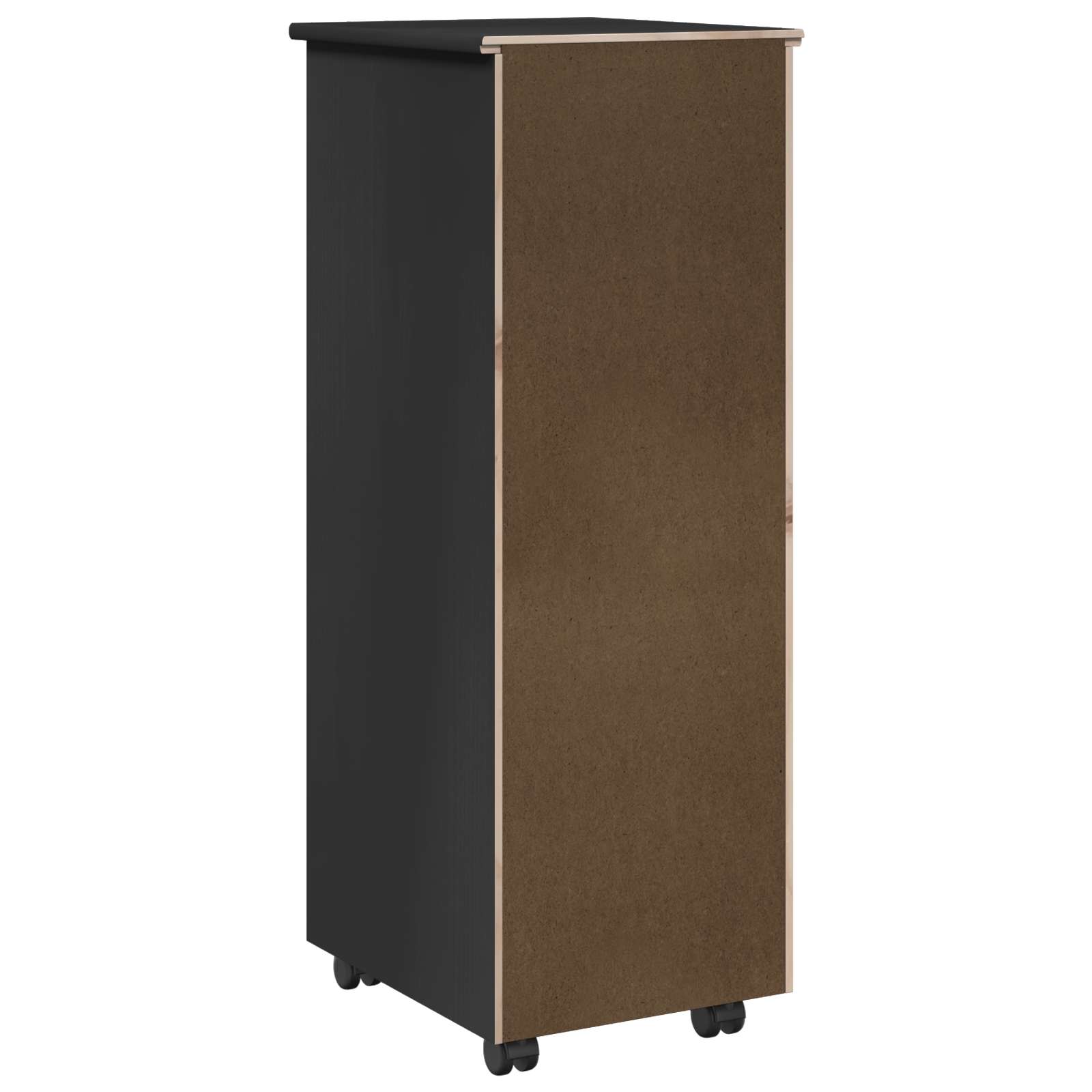Rollschrank 34 x 39 x 93,5 cm Massivholz Kiefer Schwarz