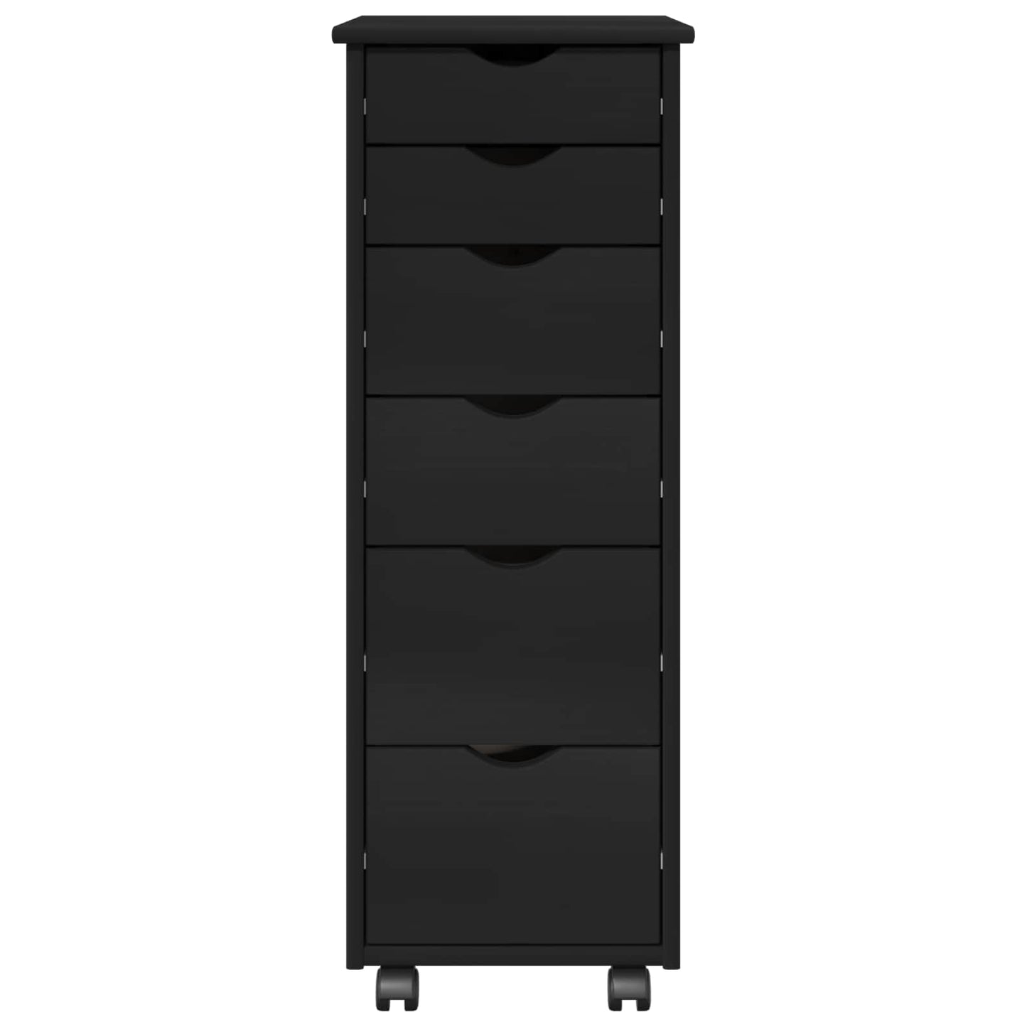 Rollschrank 34 x 39 x 93,5 cm Massivholz Kiefer Schwarz