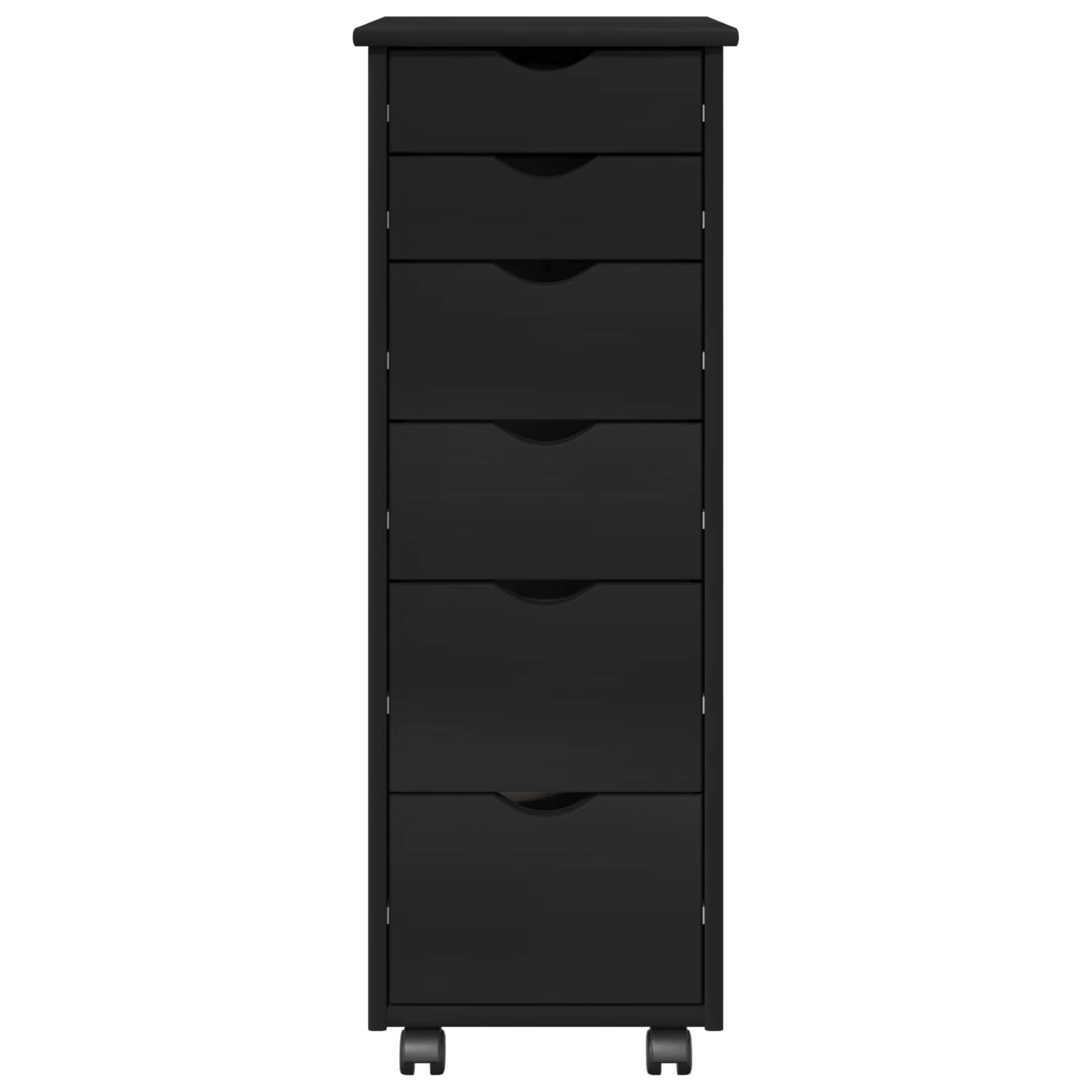 Rollschrank 34 x 39 x 93,5 cm Massivholz Kiefer Schwarz