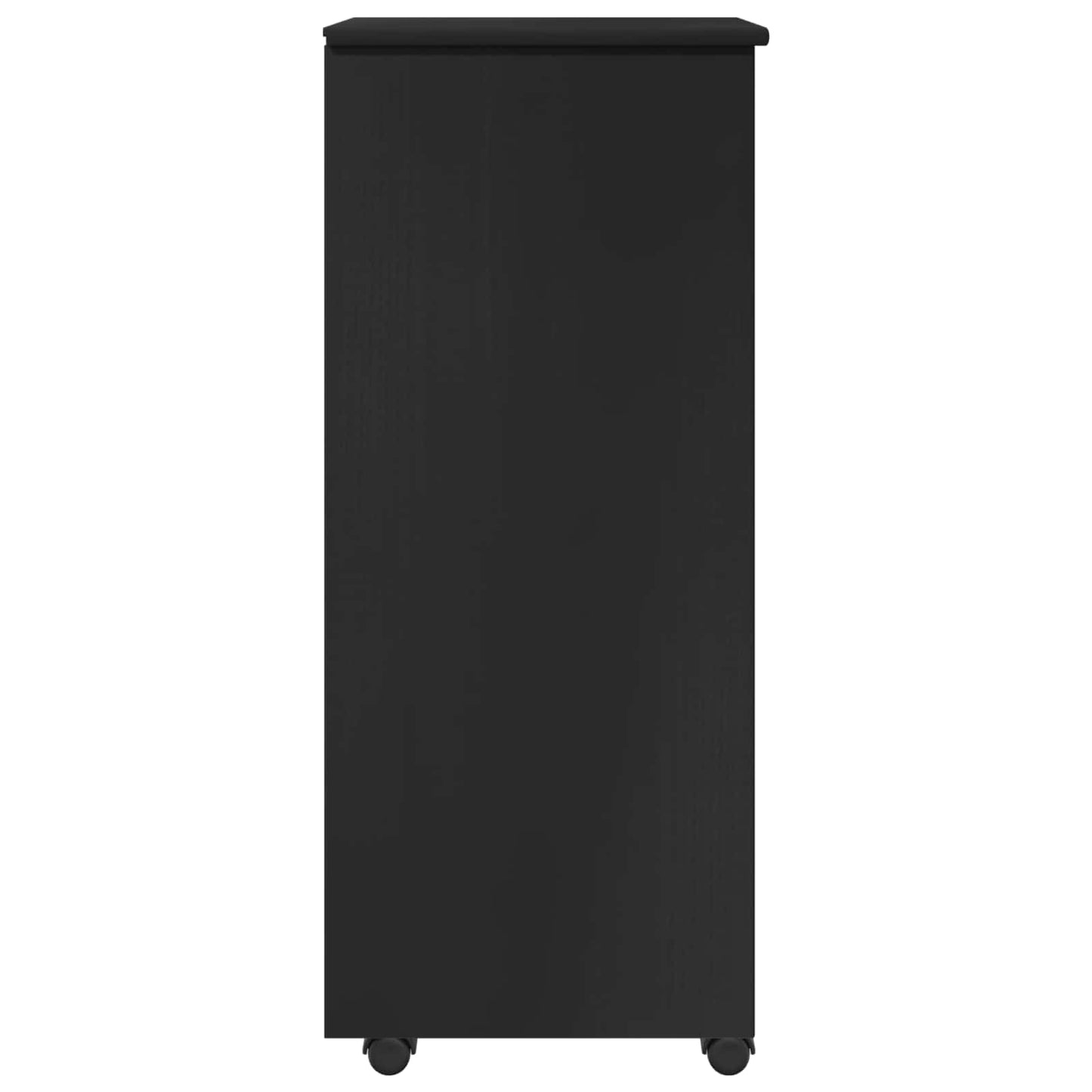 Rollschrank 34 x 39 x 93,5 cm Massivholz Kiefer Schwarz