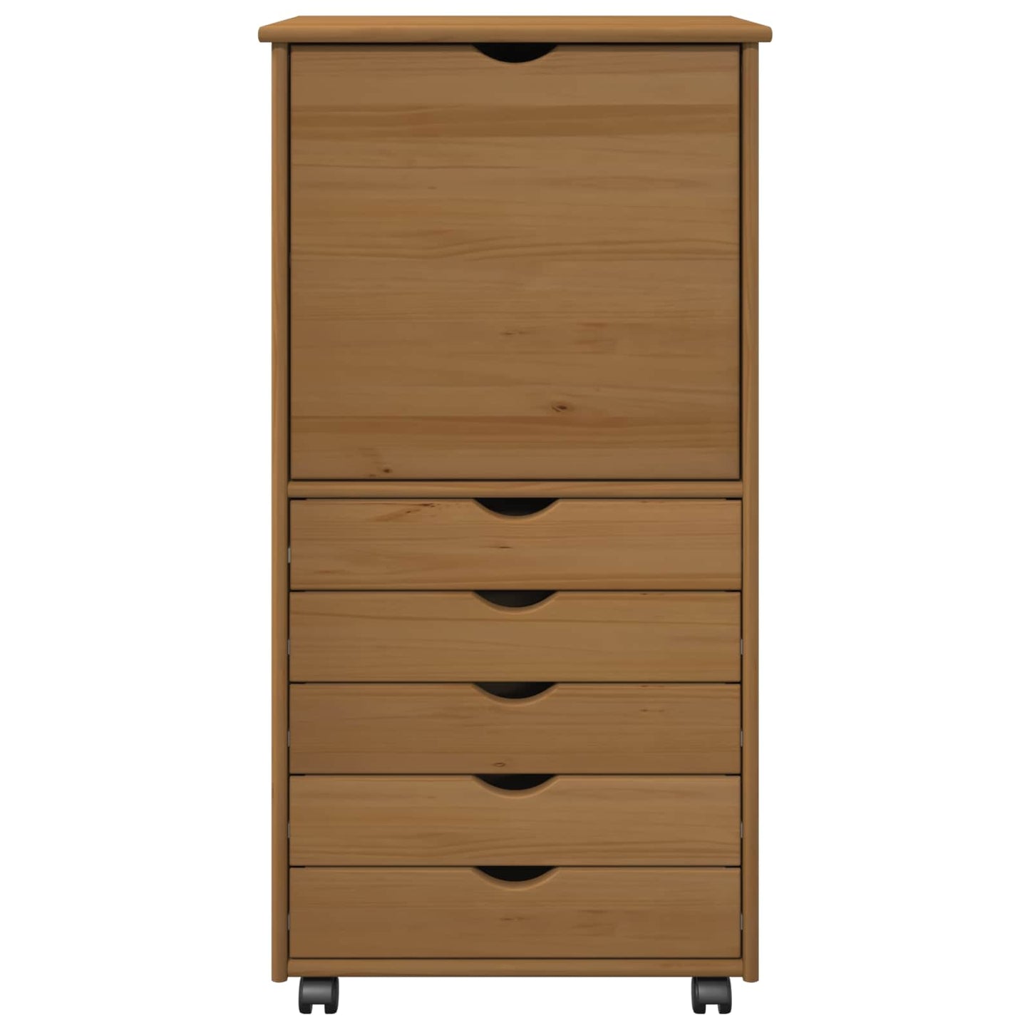 Rollschrank 53 x 39 x 103 cm Massivholz Kiefer Honigbraun