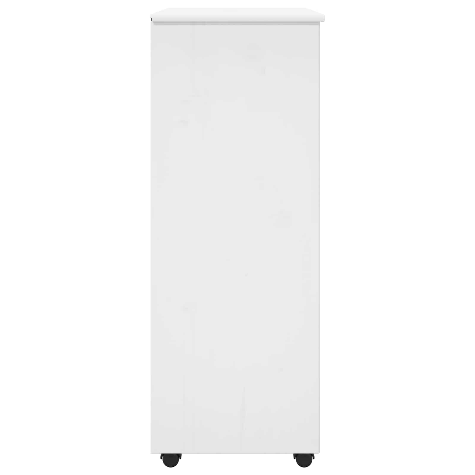 Rollschrank 53 x 39 x 103 cm Massivholz Kiefer Weiß