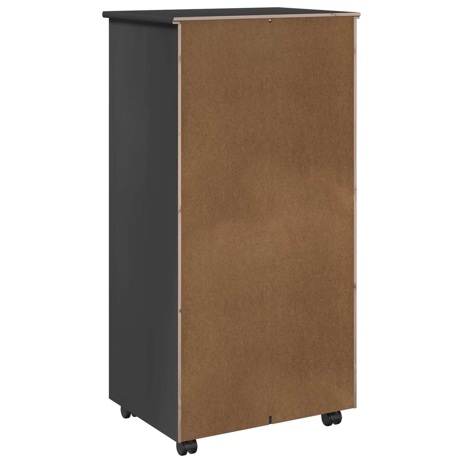 Rollschrank 53 x 39 x 103 cm Massivholz Kiefer Grau