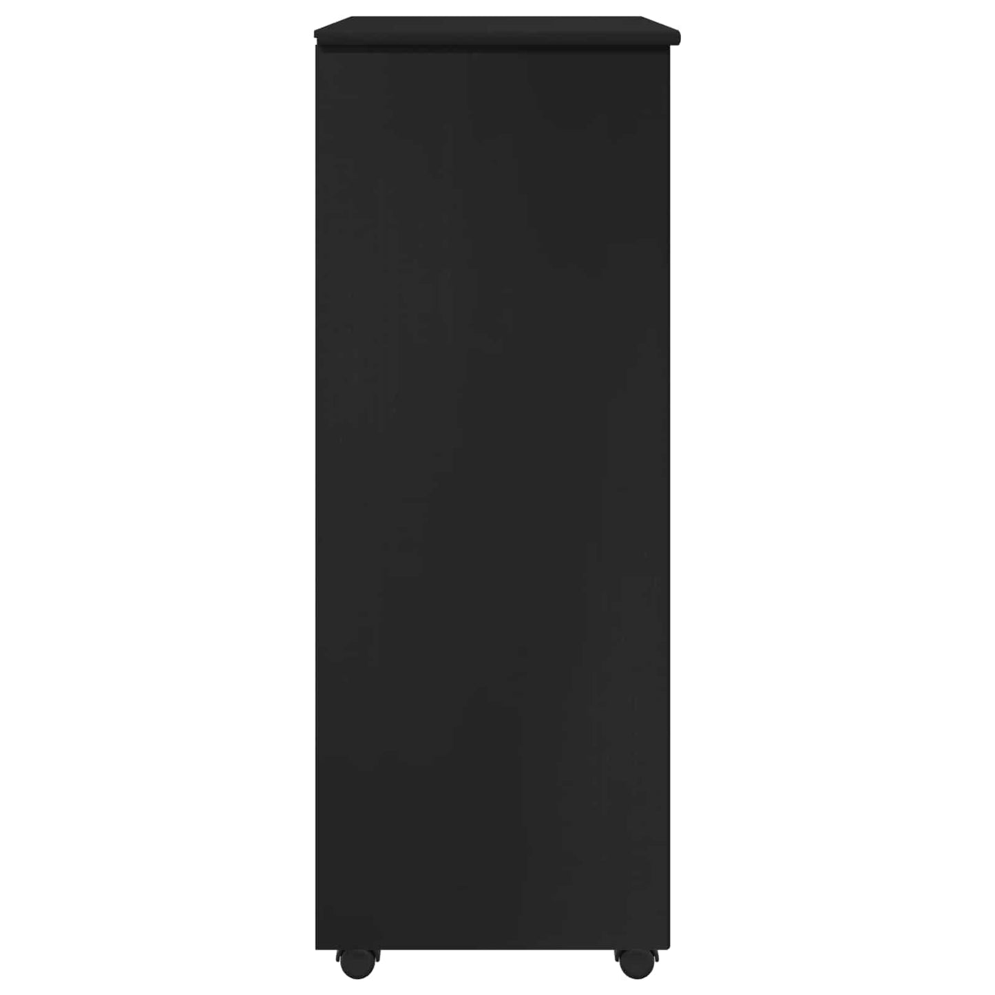 Rollschrank 53 x 39 x 103 cm Massivholz Kiefer Schwarz