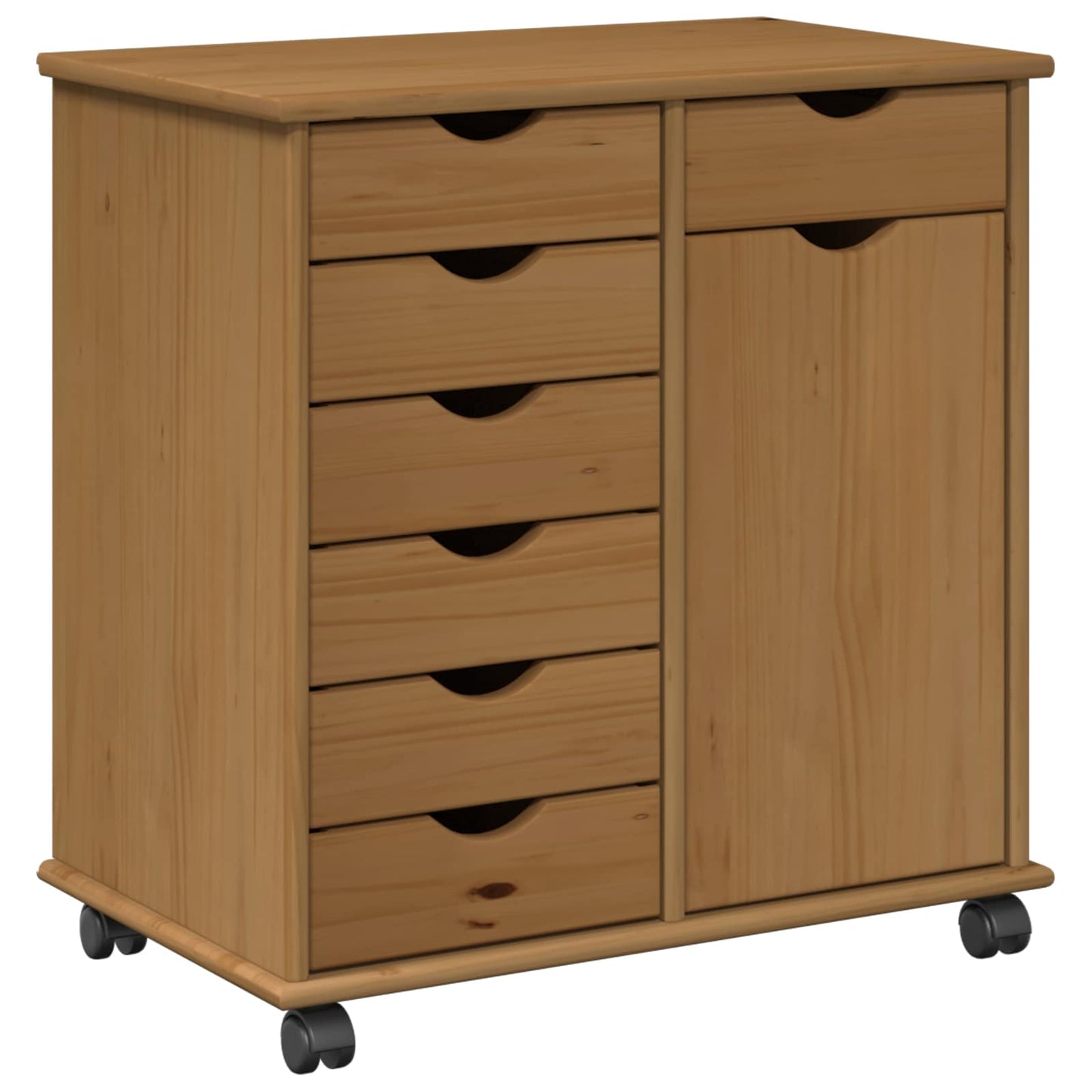 Rollschrank 63,5 x 39 x 65,5 cm Massivholz Kiefer Honigbraun