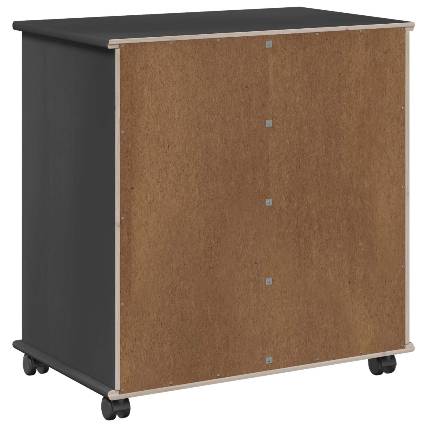 Rollschrank 63,5 x 39 x 65,5 cm Massivholz Kiefer Grau