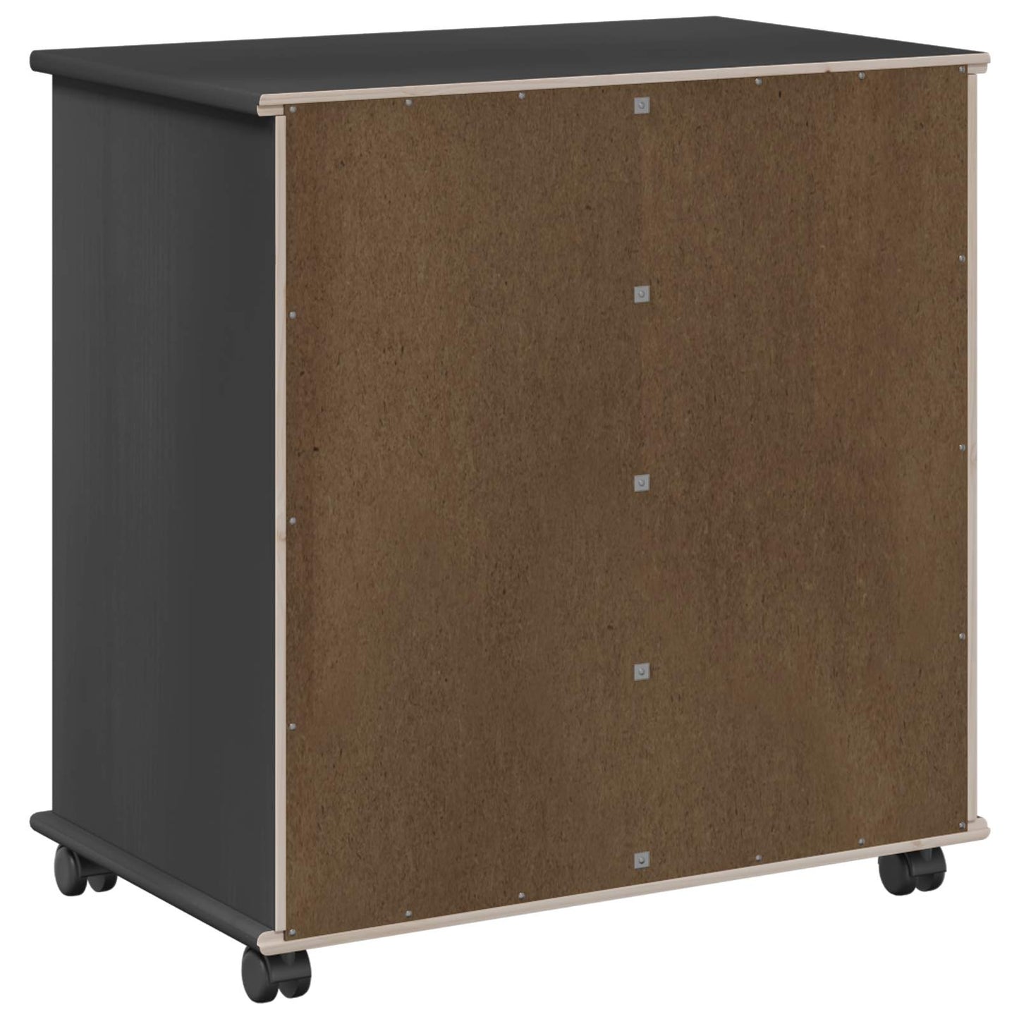 Rollschrank 63,5 x 39 x 65,5 cm Massivholz Kiefer Schwarz