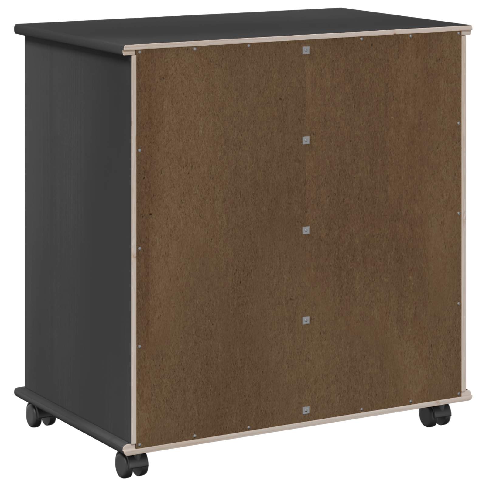 Rollschrank 63,5 x 39 x 65,5 cm Massivholz Kiefer Schwarz