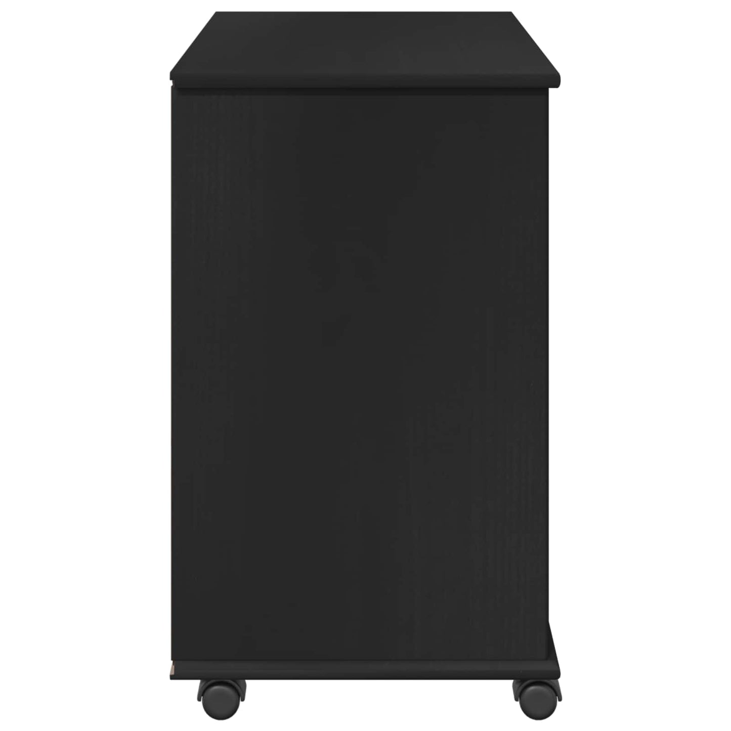 Rollschrank 63,5 x 39 x 65,5 cm Massivholz Kiefer Schwarz