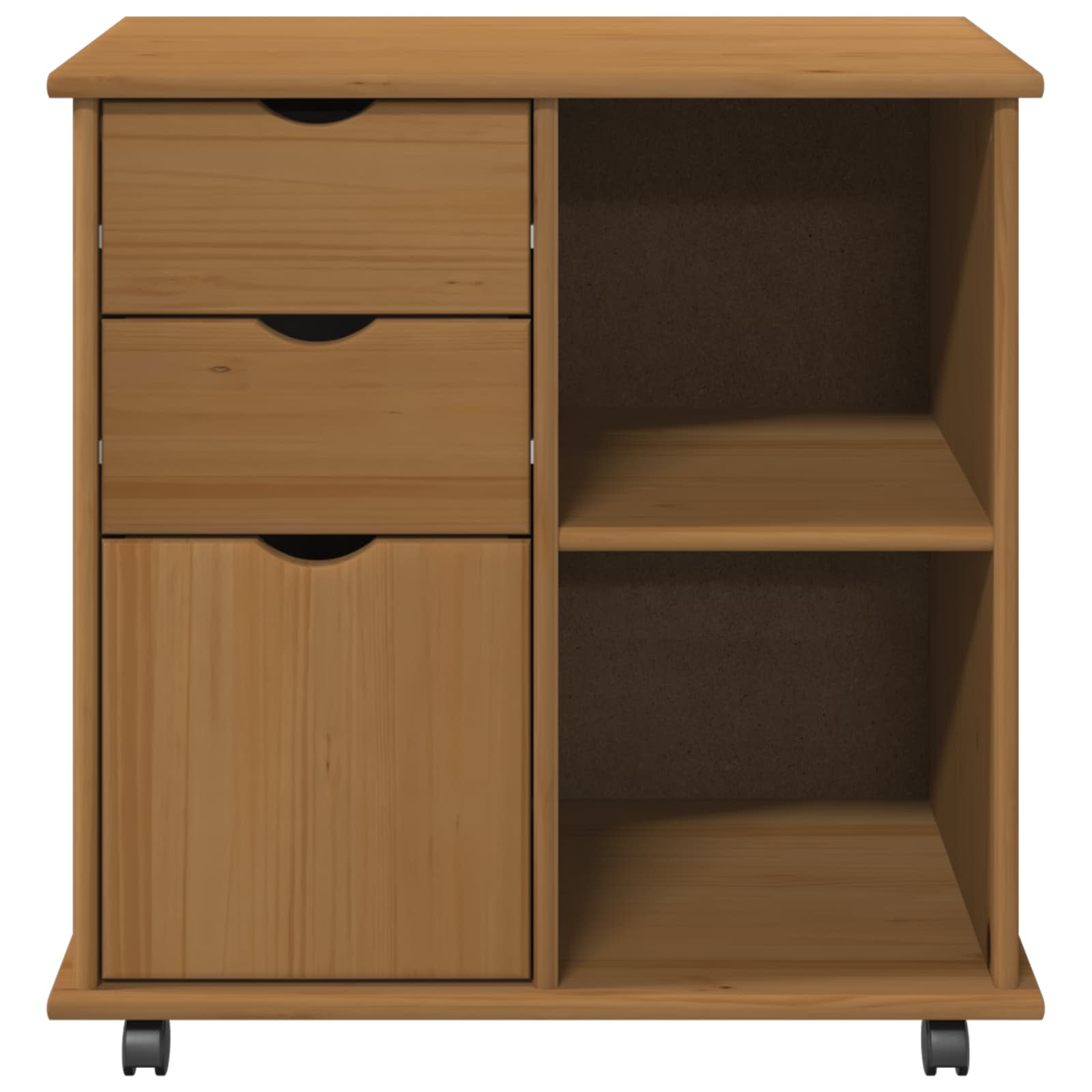 Rollschrank 63,5 x 39 x 65,5 cm Massivholz Kiefer Honigbraun