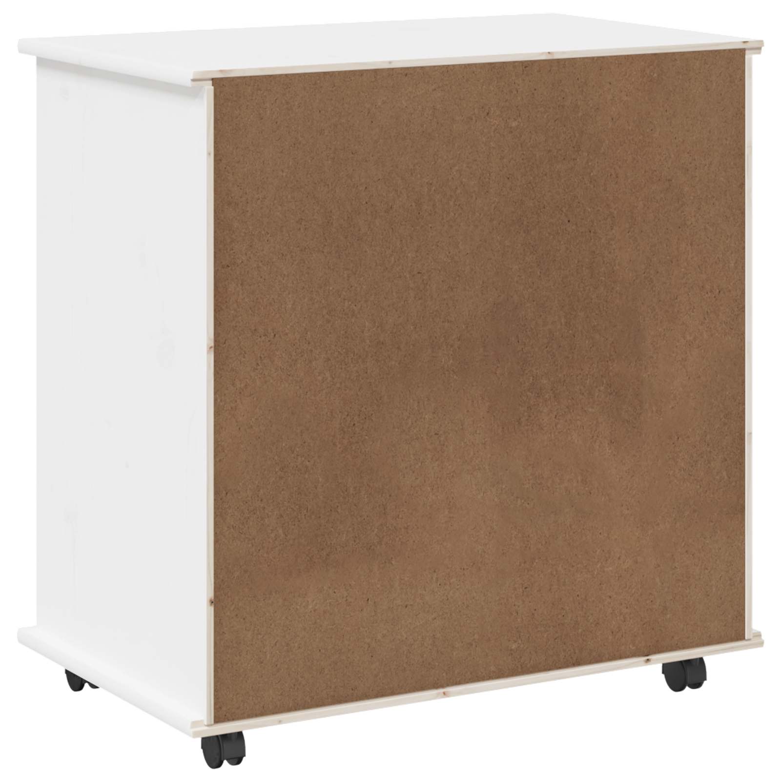 Rollschrank 63,5 x 39 x 65,5 cm Massivholz Kiefer Weiß