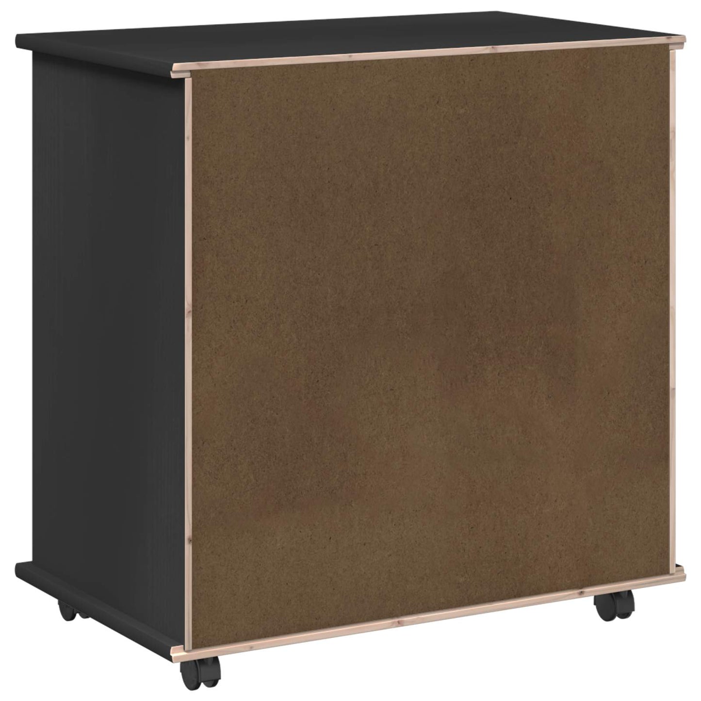 Rollschrank 63,5 x 39 x 65,5 cm Massivholz Kiefer Schwarz