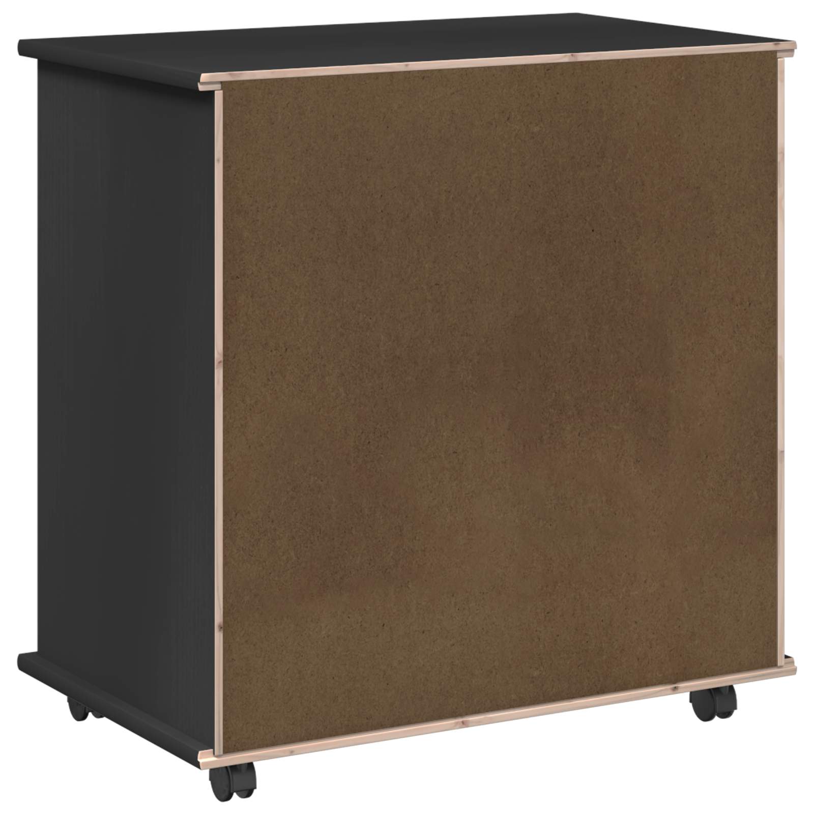 Rollschrank 63,5 x 39 x 65,5 cm Massivholz Kiefer Schwarz